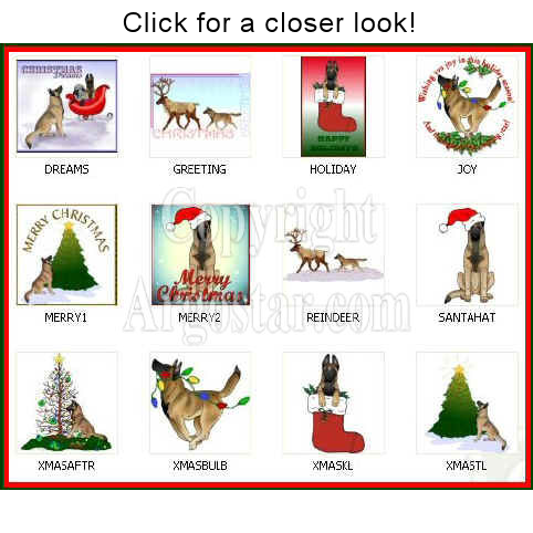 Belgian Malinois Christmas Clip Art Digital Download — Argostar