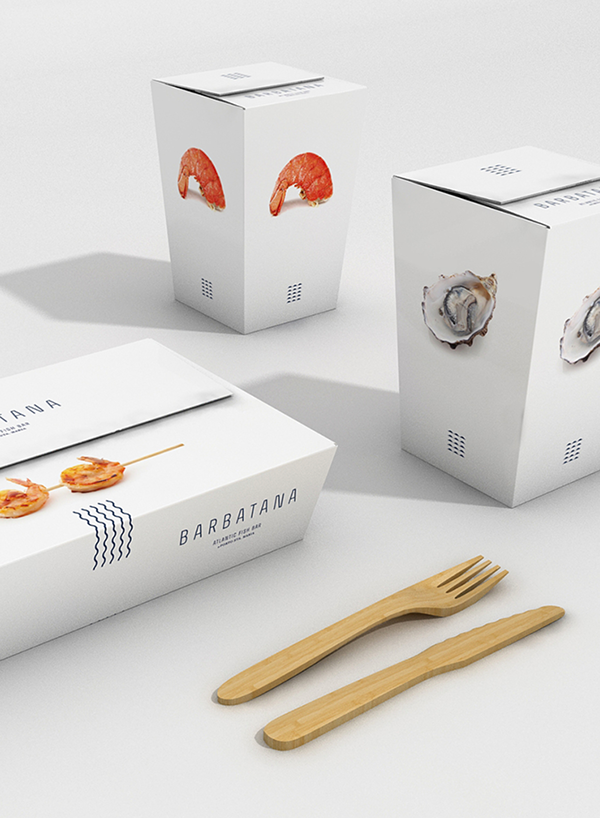 Barbatana restaurant brand packaging