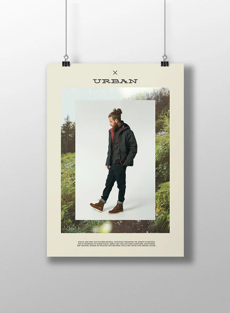 Berg Outdoor rebrand jacket poster