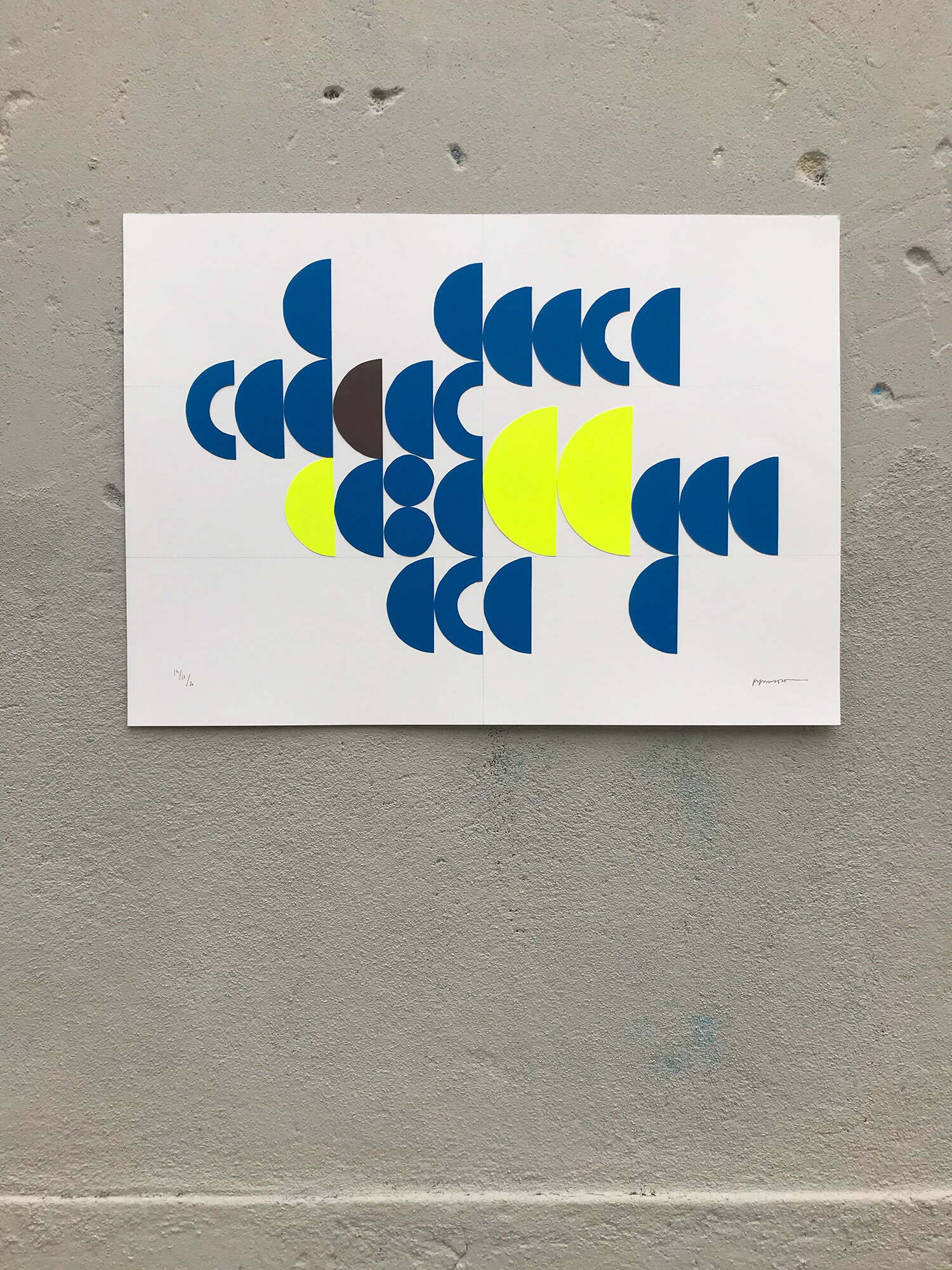  Blue, black and neon yellow,  Lisboa, 2020 700 mm x 500 mm Paper and tape on 350gr Fabriano Accademia drawing paper €250 (frame not included) 