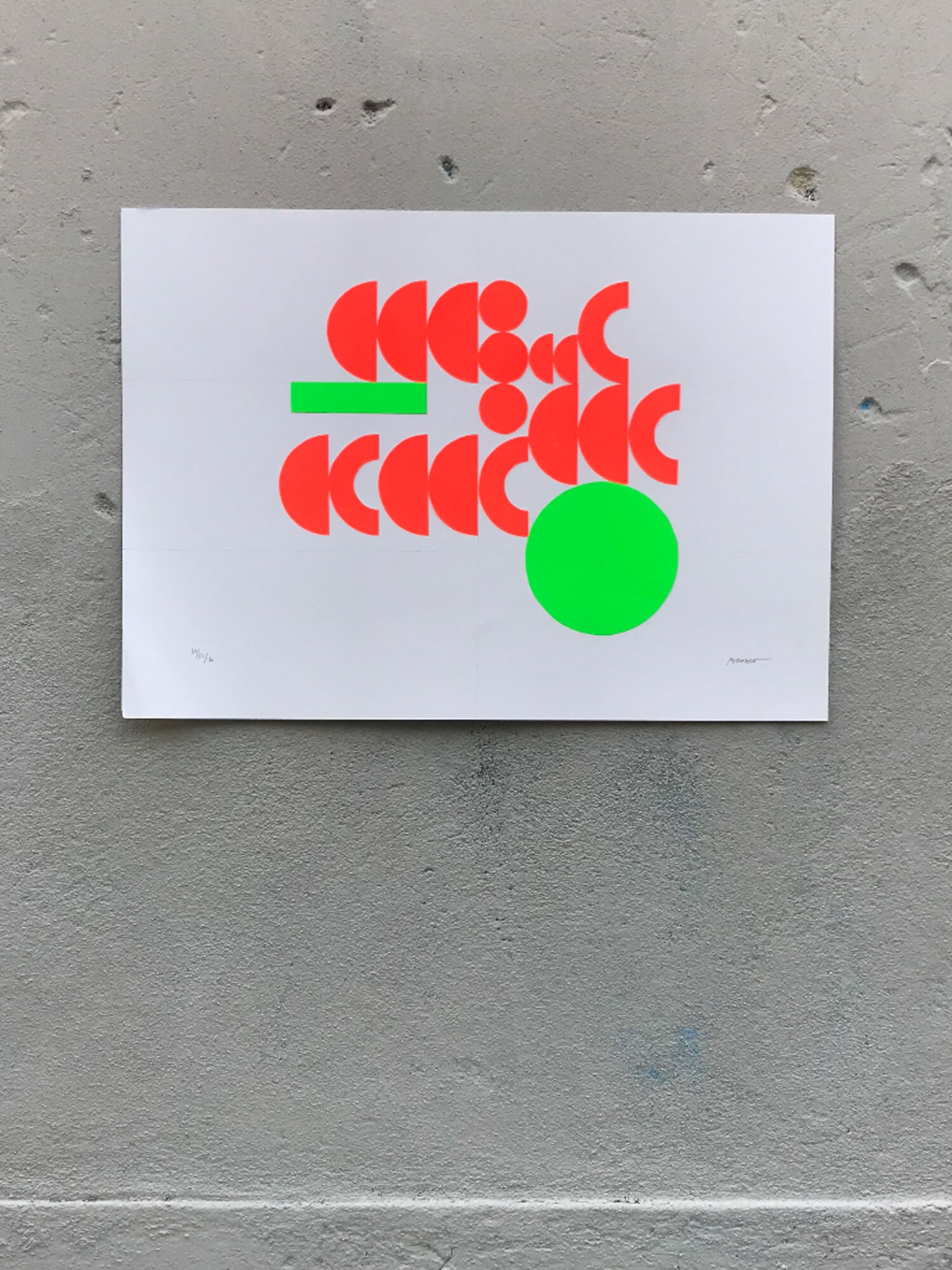  Orange neon and bright green,  Lisboa, 2020 700 mm x 500 mm Paper and tape on 350gr Fabriano Accademia drawing paper €250 (frame not included) 