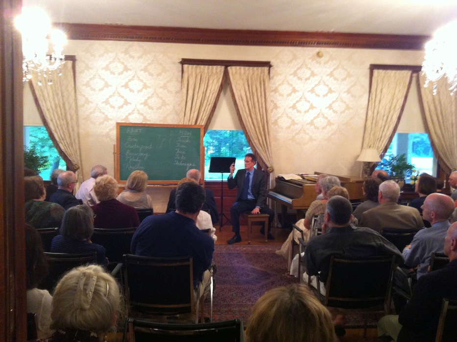 A Listening lecture and demonstration In Walkill NY, School of Practical Philososophy. Plato week residential