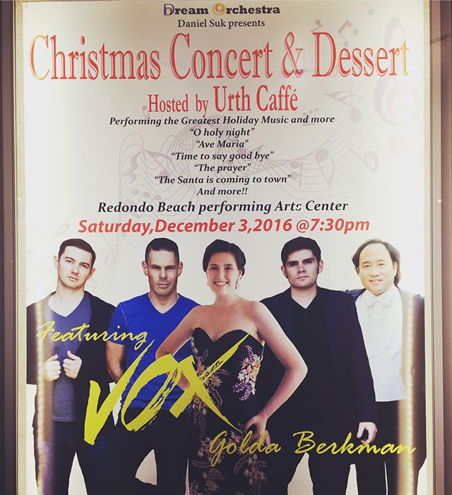 Happy #december everybody! Thinking back to a year ago when we debuted with the @dreamorchestraoflosangeles for an evening of holiday favorites! Do you want to see #vox put on a holiday show near you? Let us know in the comments! #manband #voxsings #