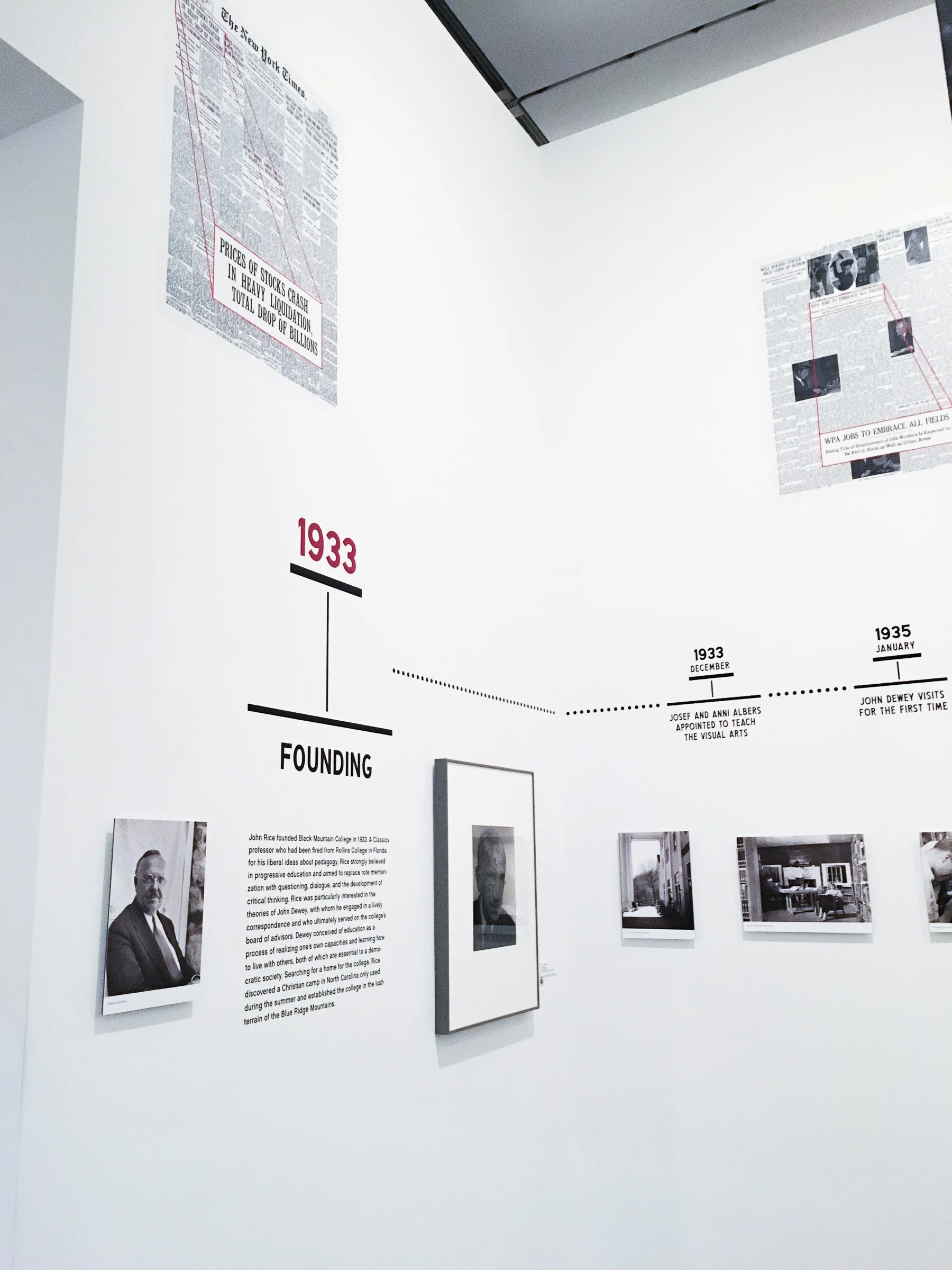 The historical information wraps around the first room upon entering the exhibit.