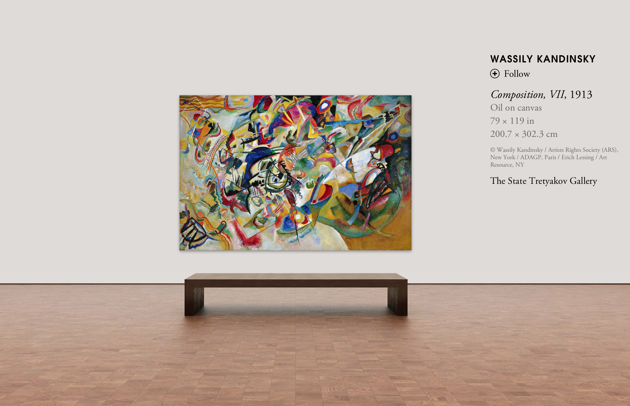 Online photos often leave us guessing about the scale of an artwork. How does it feel in a room, in relation to me? Artsy solves this beautifully by showing art in a gallery setting Image via Artsy.net