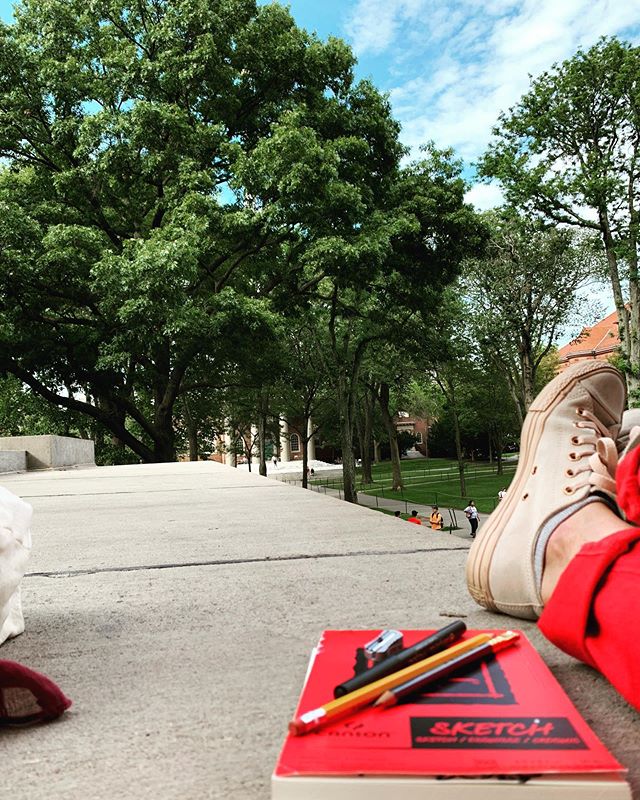 Sketching at Harvard Yard in this perfect pre-fall weather, I can&rsquo;t help but see myself from others&rsquo; perspective. The folks touring campus may think I&rsquo;m super local and kind of wish they were, too. The folks who &ldquo;made it&rdquo