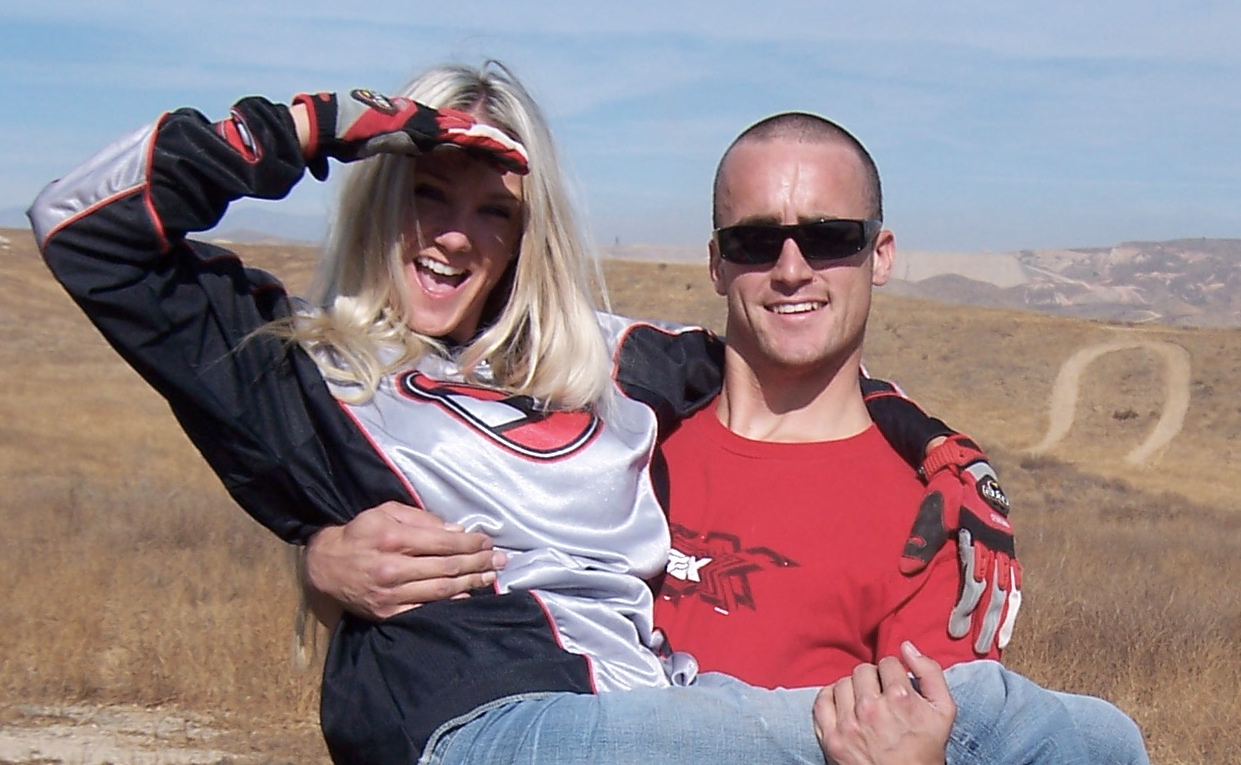 Richard takes me to play in the dirt with him. Him on the dirt bike and me in the pilot or on a quad with my feet bungee corded to the foot pegs. One of my favorite memories from all these trips is on Thanksgiving morning one year. While riding the quad I over compensated on my turn and I rolled the quad. Having my feet bungee corded to the foot pegs I was unable to push myself out of the way of quad, which ended up rolling on top of me. My brothers saw the cloud of dust from the crash and rushed over to my aid. In the mean time another rider not in our party rushed over too. As both my brothers assessed the situation this other rider approached us. He asked if all was alright. My brother always one to crack a joke said in a panicked tone, "SHE CAN'T FEEL HER LEGS!!! SHE CAN'T FEEL HER LEGS!!!" This poor guy freaked out and quickly pulled out his phone to call 911. My other brother said through his laugh, "Nah, she couldn't feel them when we got here. I'm sure she is fine."