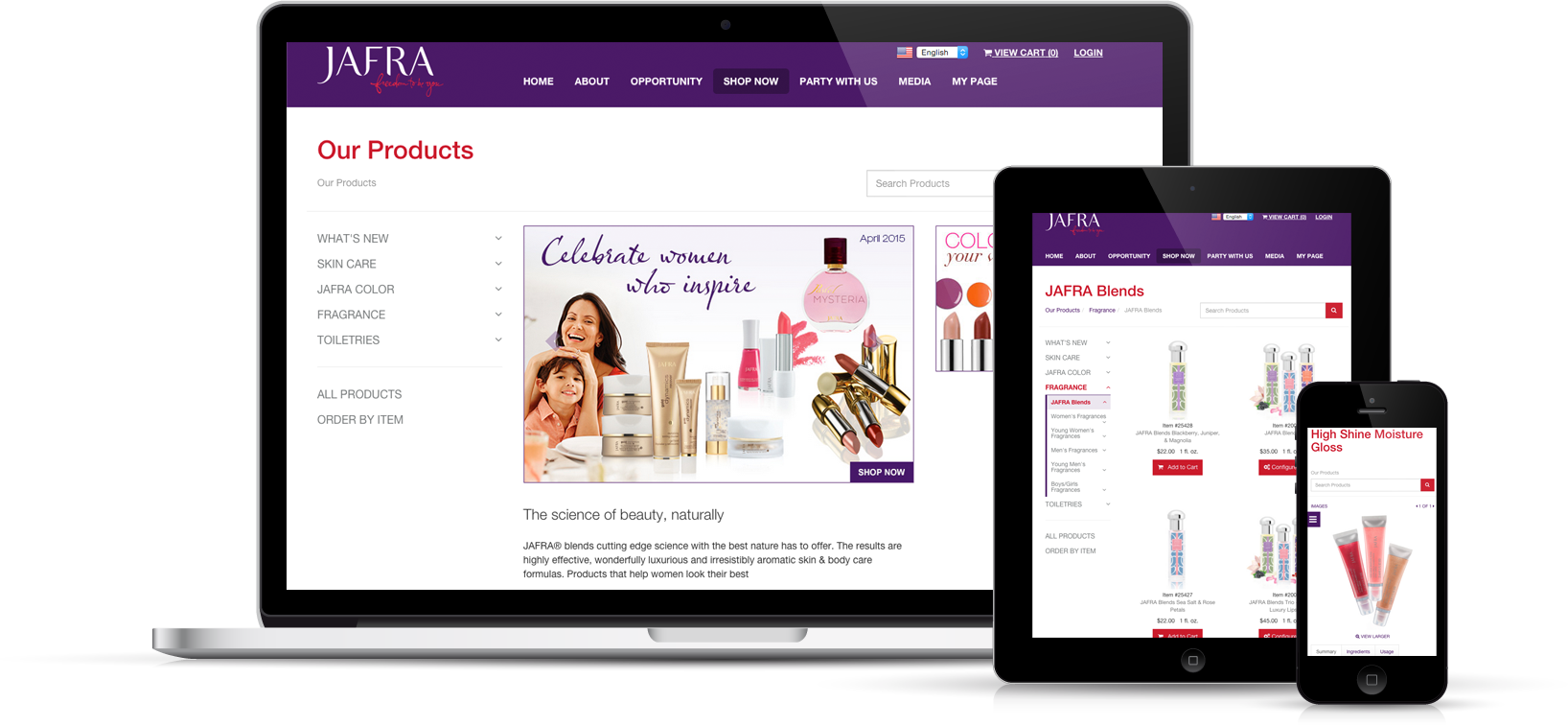 With new strategy, design, and online apps, we successfully delivered new JAFRA web platforms built for attracting, engaging, and retaining a new generation of connected JAFRA consultants and clients.