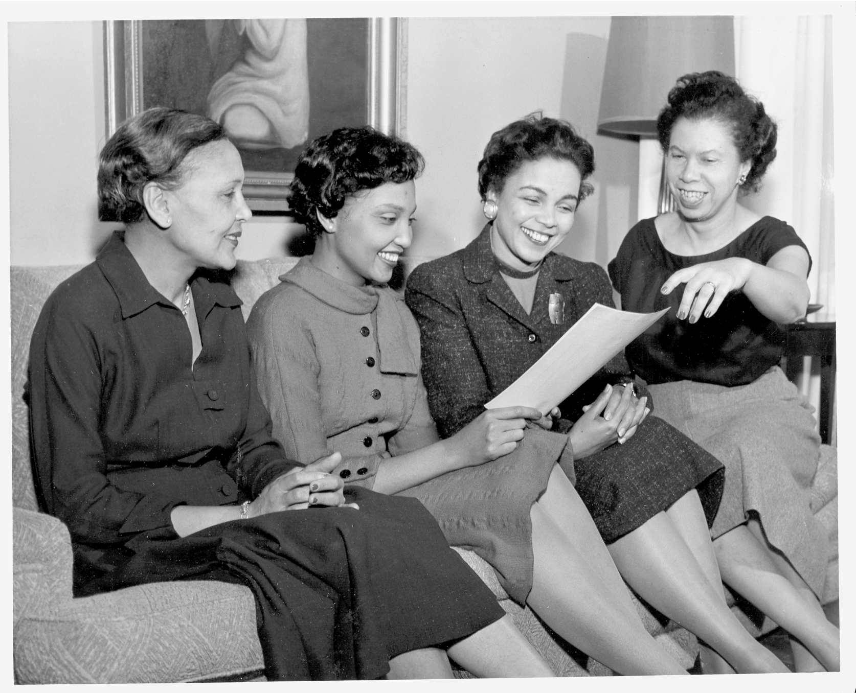 The five founding members were: Mrs. Clyde Bonner (Nellie), Mrs. Noah Griffin (Theresa), Mrs. Edward Hambrick (Vivian), Mrs. Andrew Howard (Dr. Ruth) and Mrs. Cecil Poole (Charlotte).