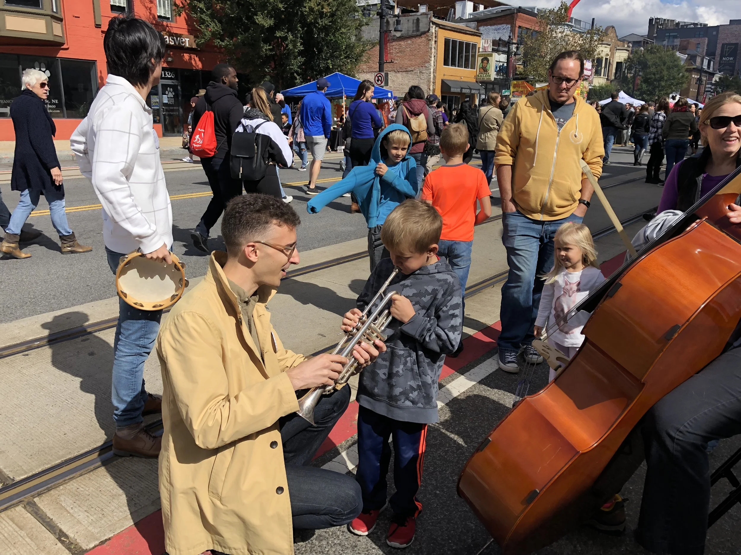 Instrument petting zoo at the H Street Festival, October 2018