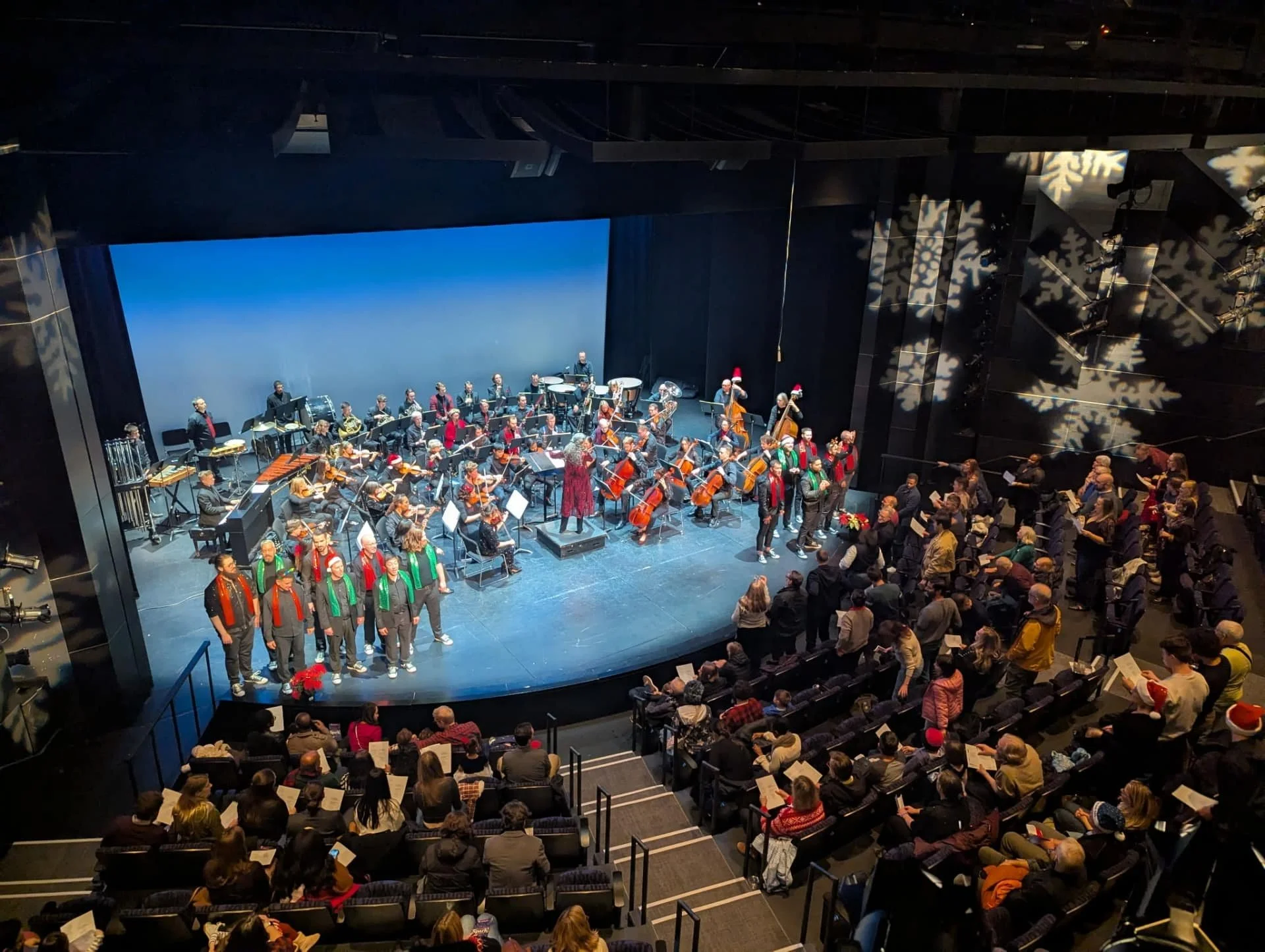 Capital City Symphony and chorus performing during Spark! Holiday Concert at Atlas Performing Arts Center