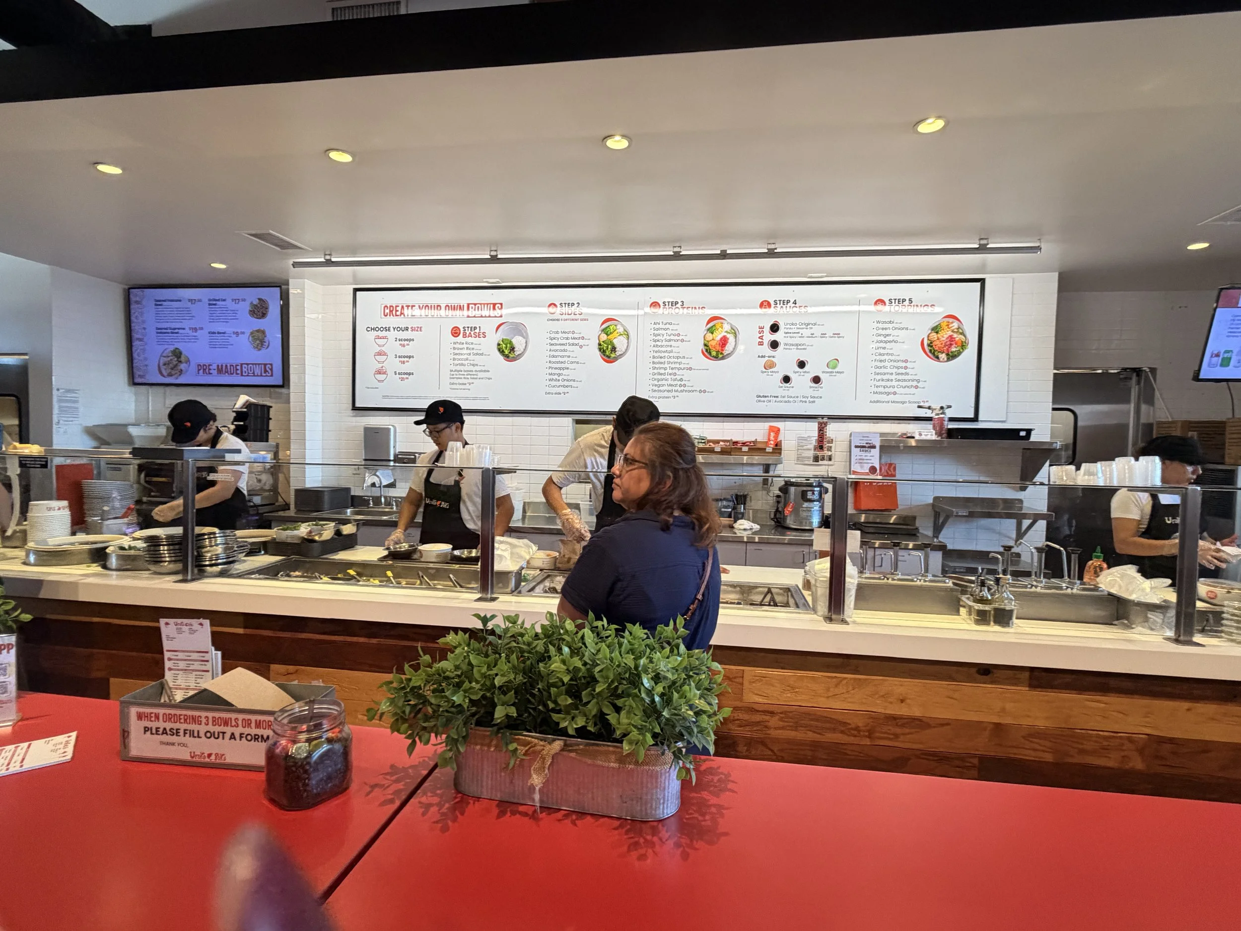 Uroko Poke Costa Mesa Line Menu Station.JPG