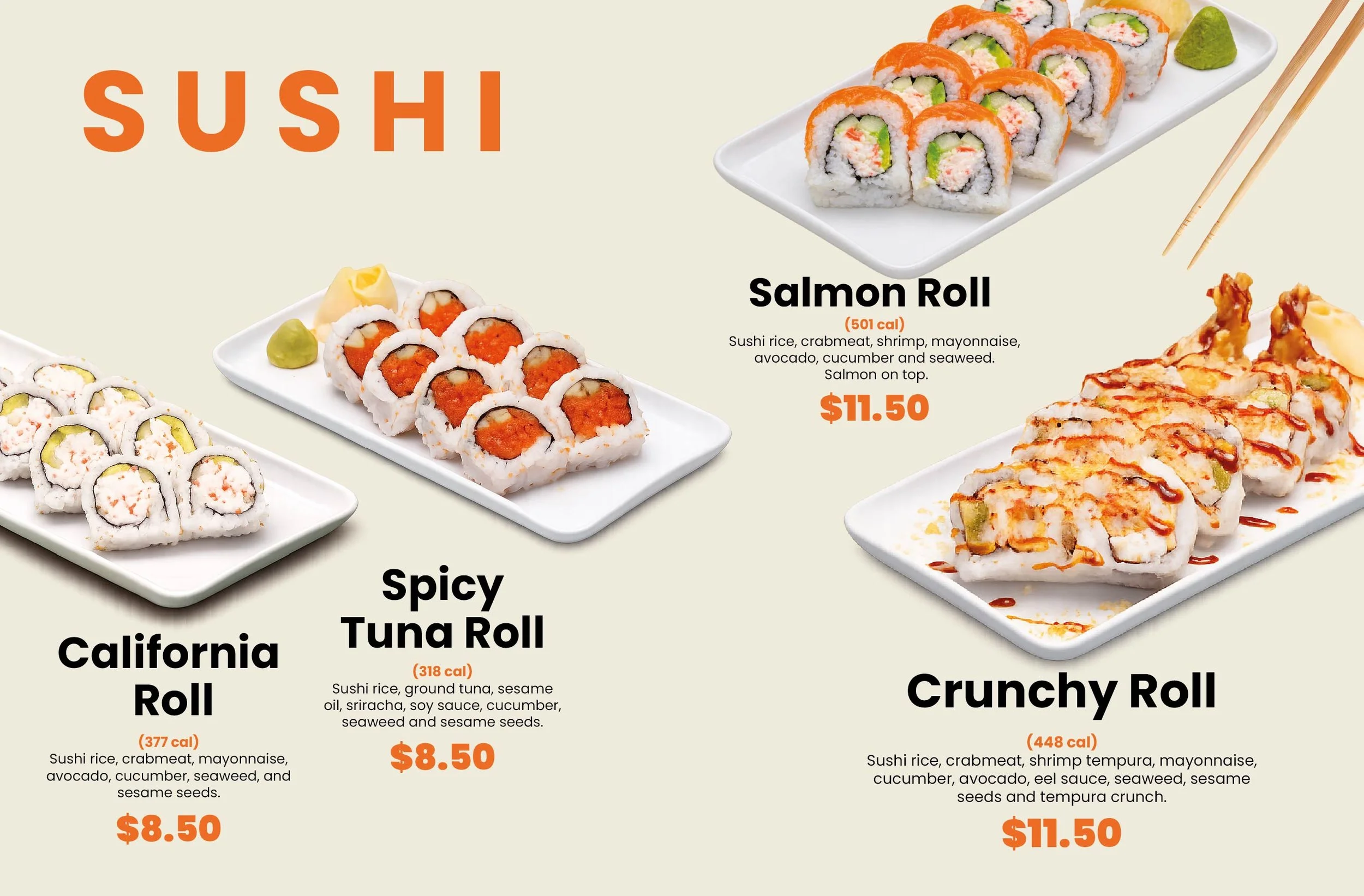 Uroko Poke Menu Sushi