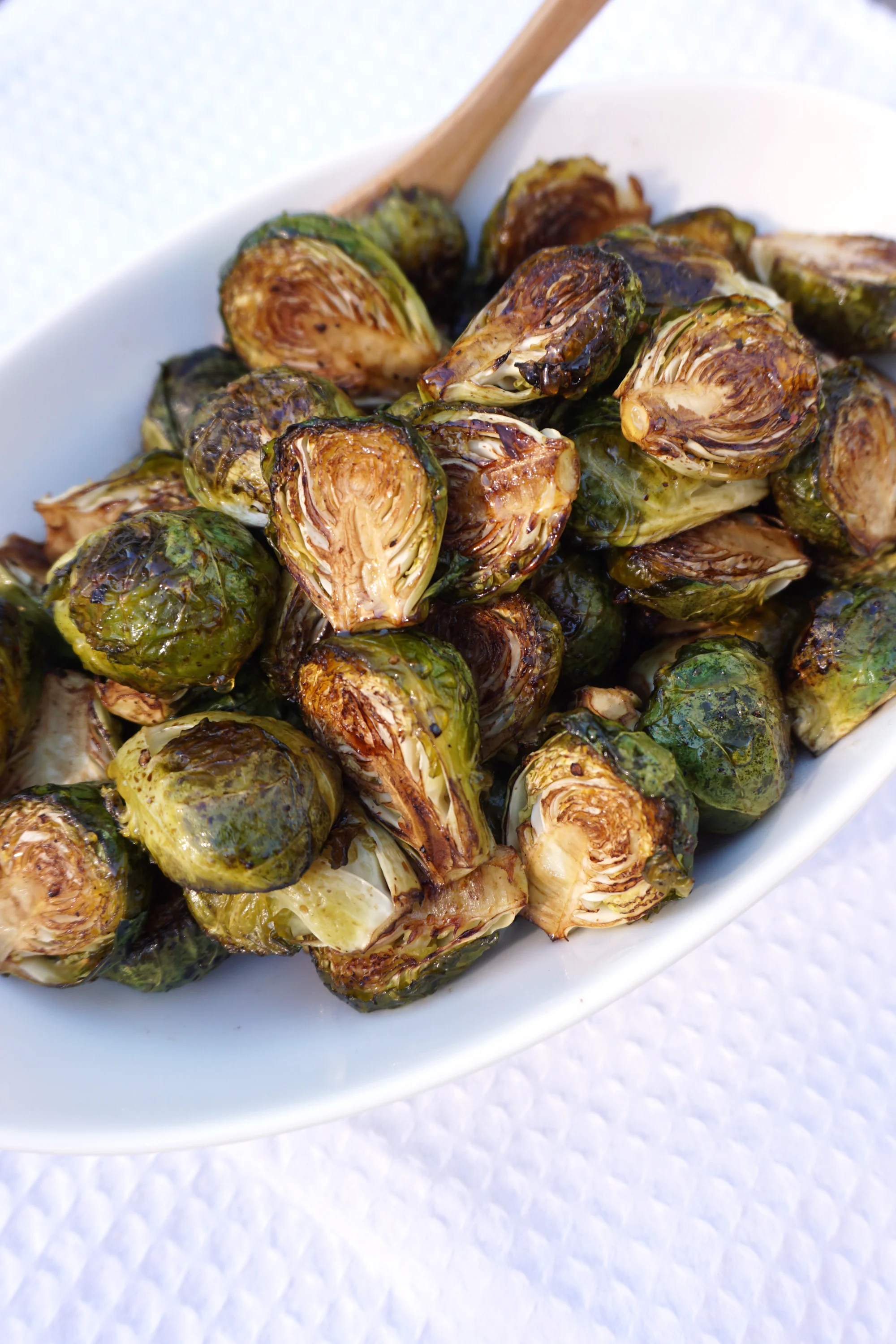 Crispy Balsamic Roasted Brussels Sprouts with Honey