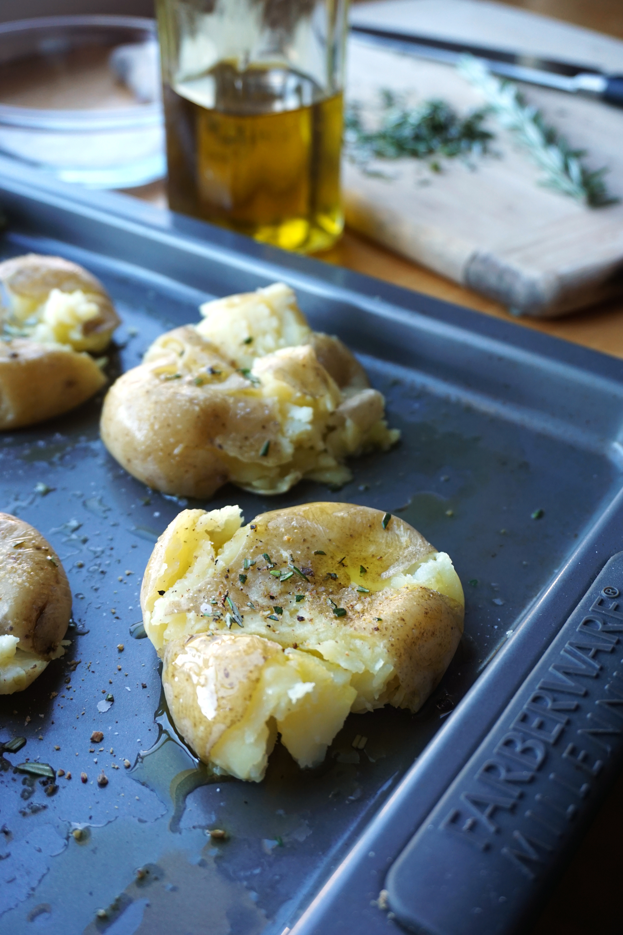 Crispy Smashed New Potatoes With Lime, Cilantro, and Spices Recipe