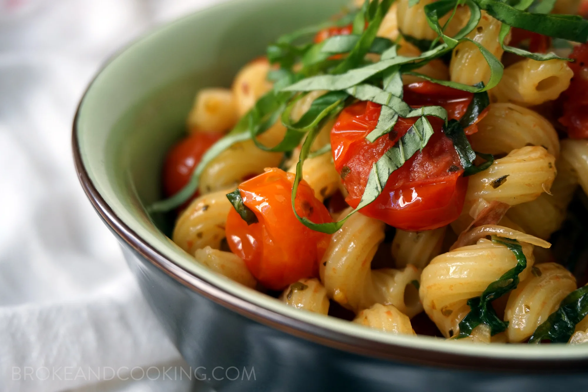 A simple toss-together pasta: Cavatappi with Buttery Tomato and Shallot Sauce