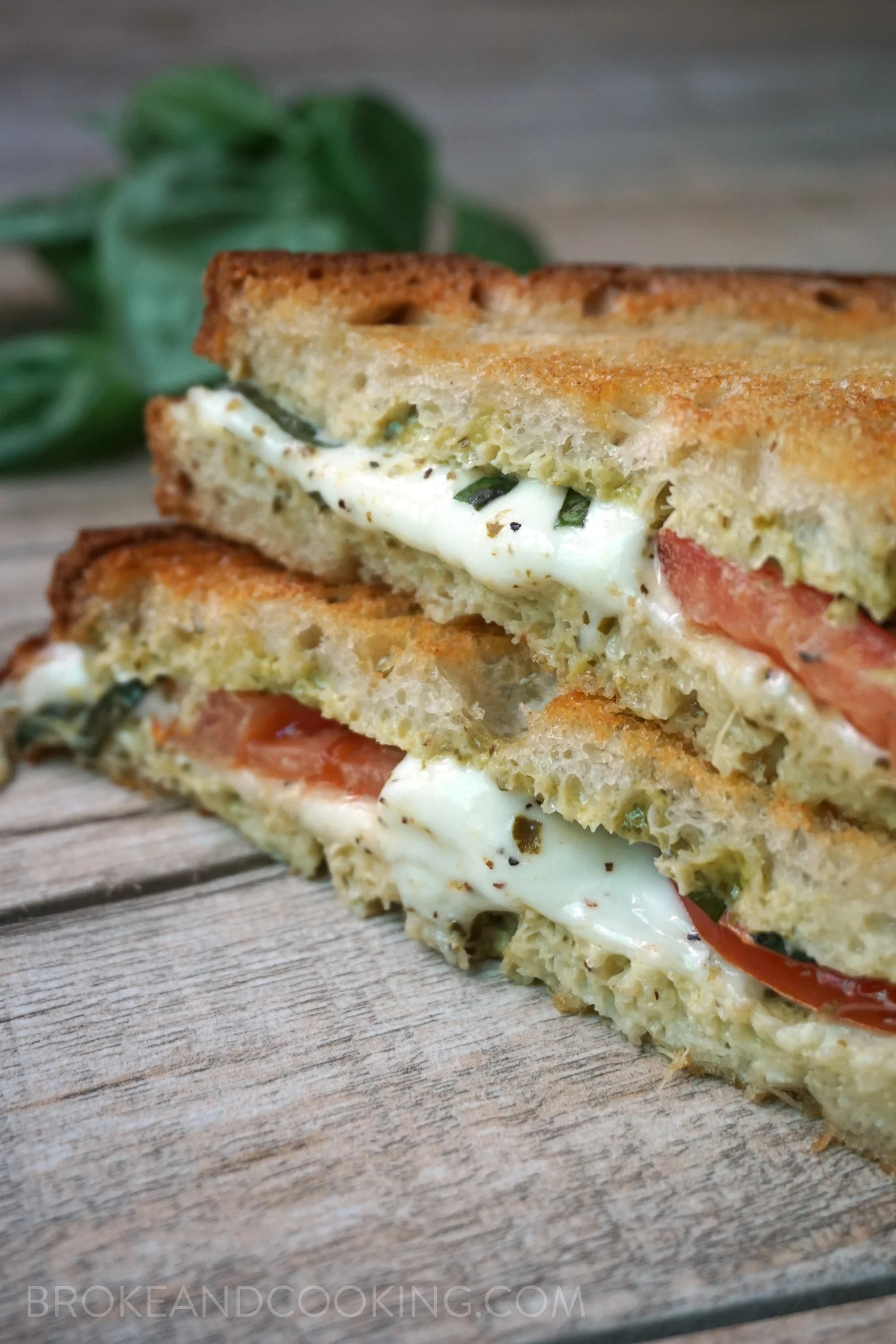 Pesto Caprese Grilled Cheese