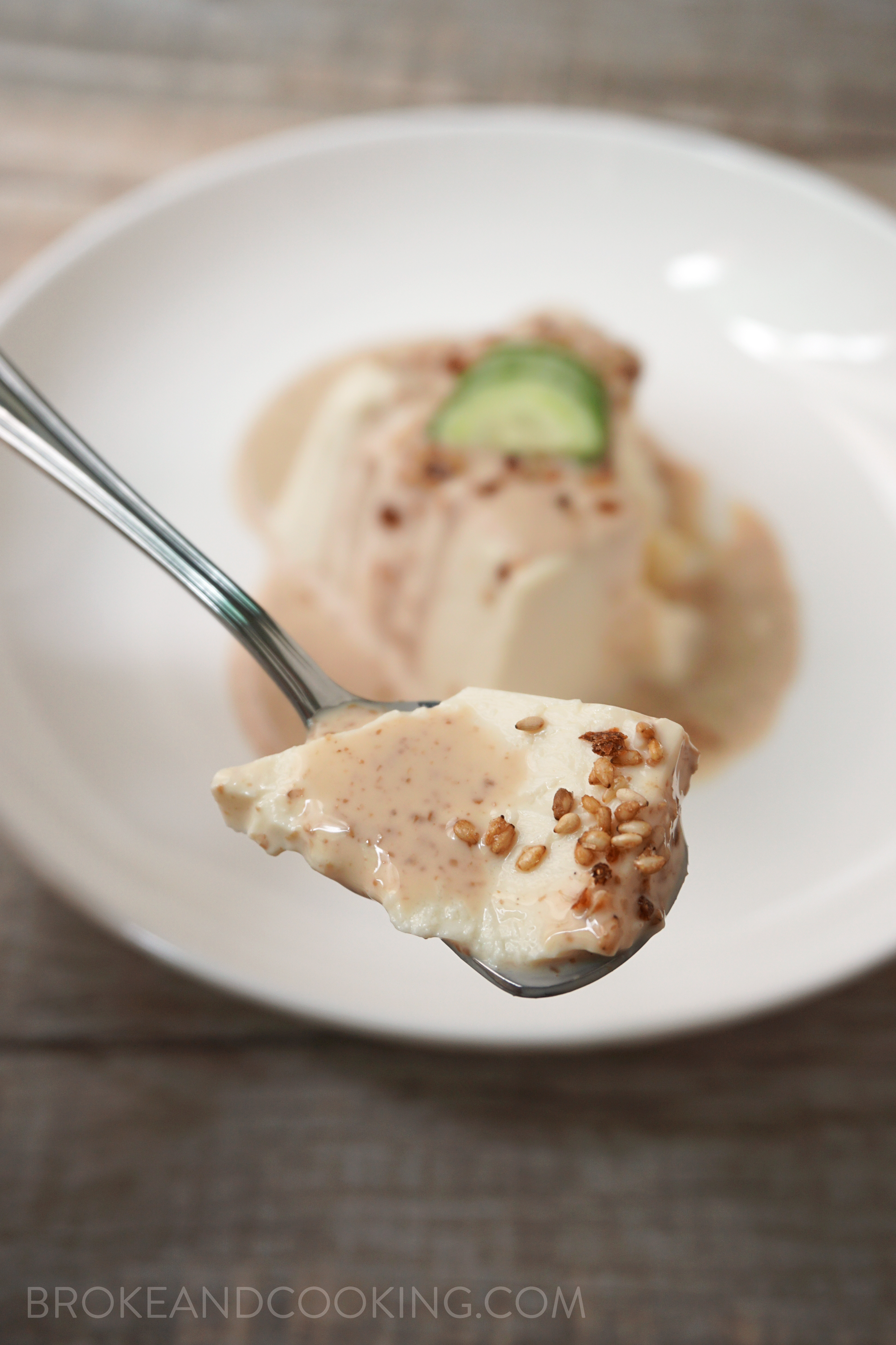 Soft, silky tofu with rich, creamy sesame dressing!