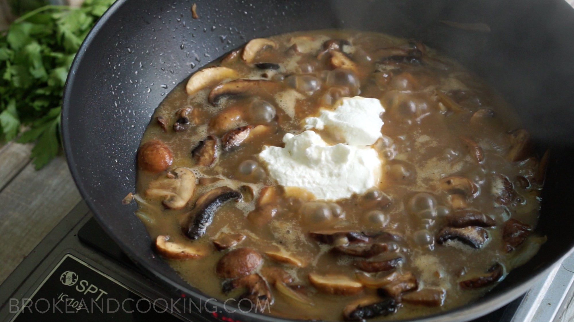 Skinny Beef Stroganoff Recipe by Broke and Cooking - www.brokeandcooking.com