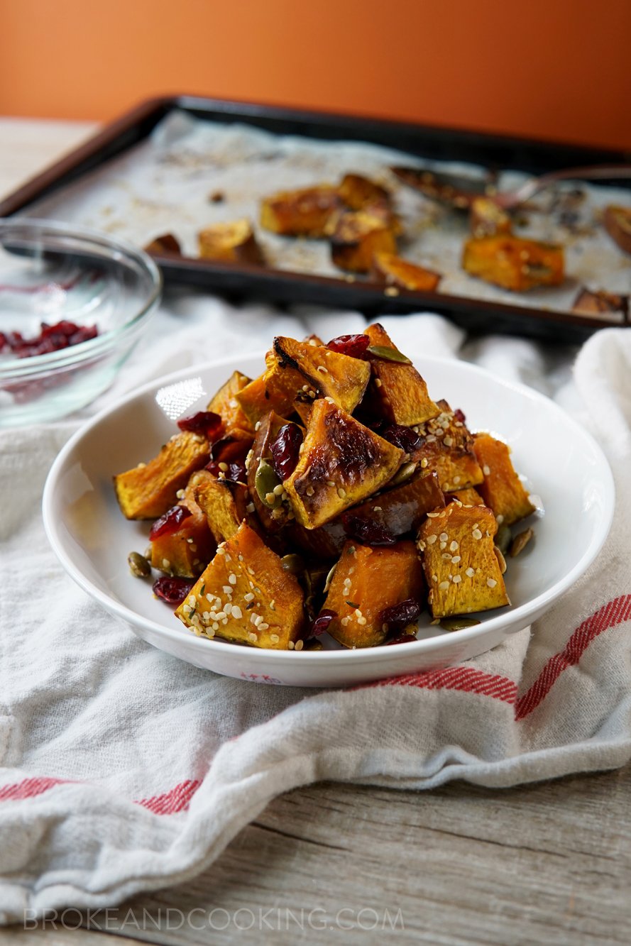 Holiday Roasted Pumpkin with Cranberries — Broke and Cooking