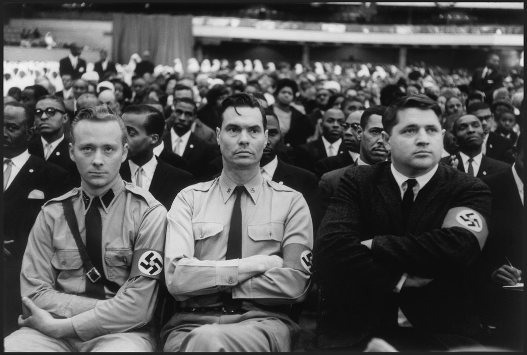 George Lincoln Rockwell and members of the American Nazi Party attend a Nation of Islam summit in 1961. Photograph by Eve Arnold