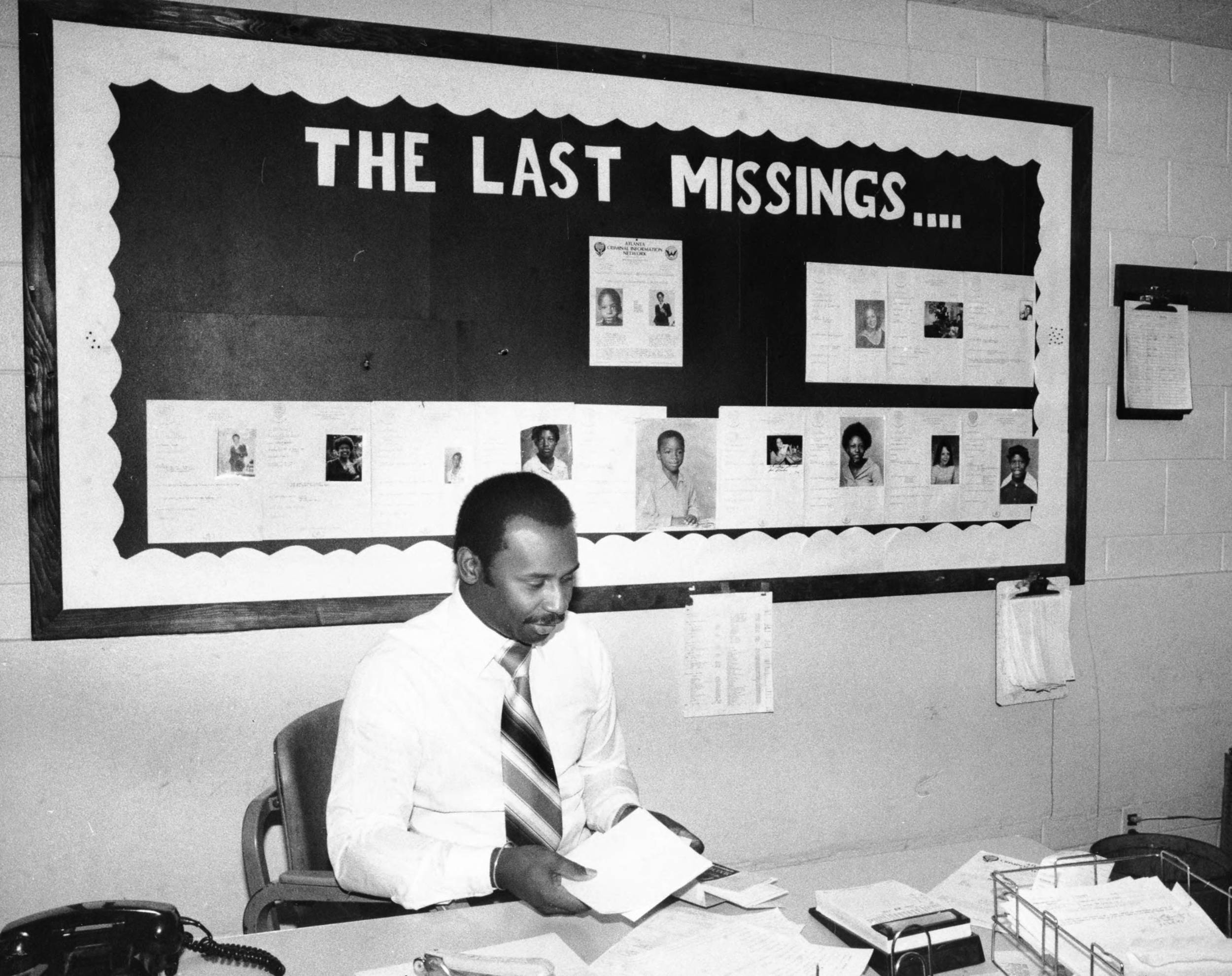 Captain J.L. Sparks at his desk. Photograph by Dwight Ross (1981 ) Atlanta Journal-Constitution Photographic Archives. Special Collections and Archives, Georgia State University Library.