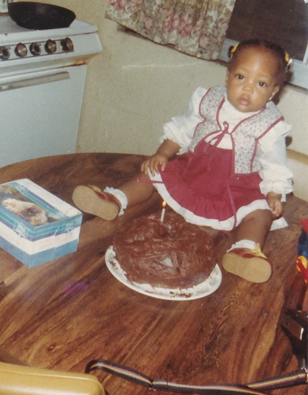 Renata's 1st birthday, February 1983 in the Blodgett Homes. From the personal archive of Renata Cherlise