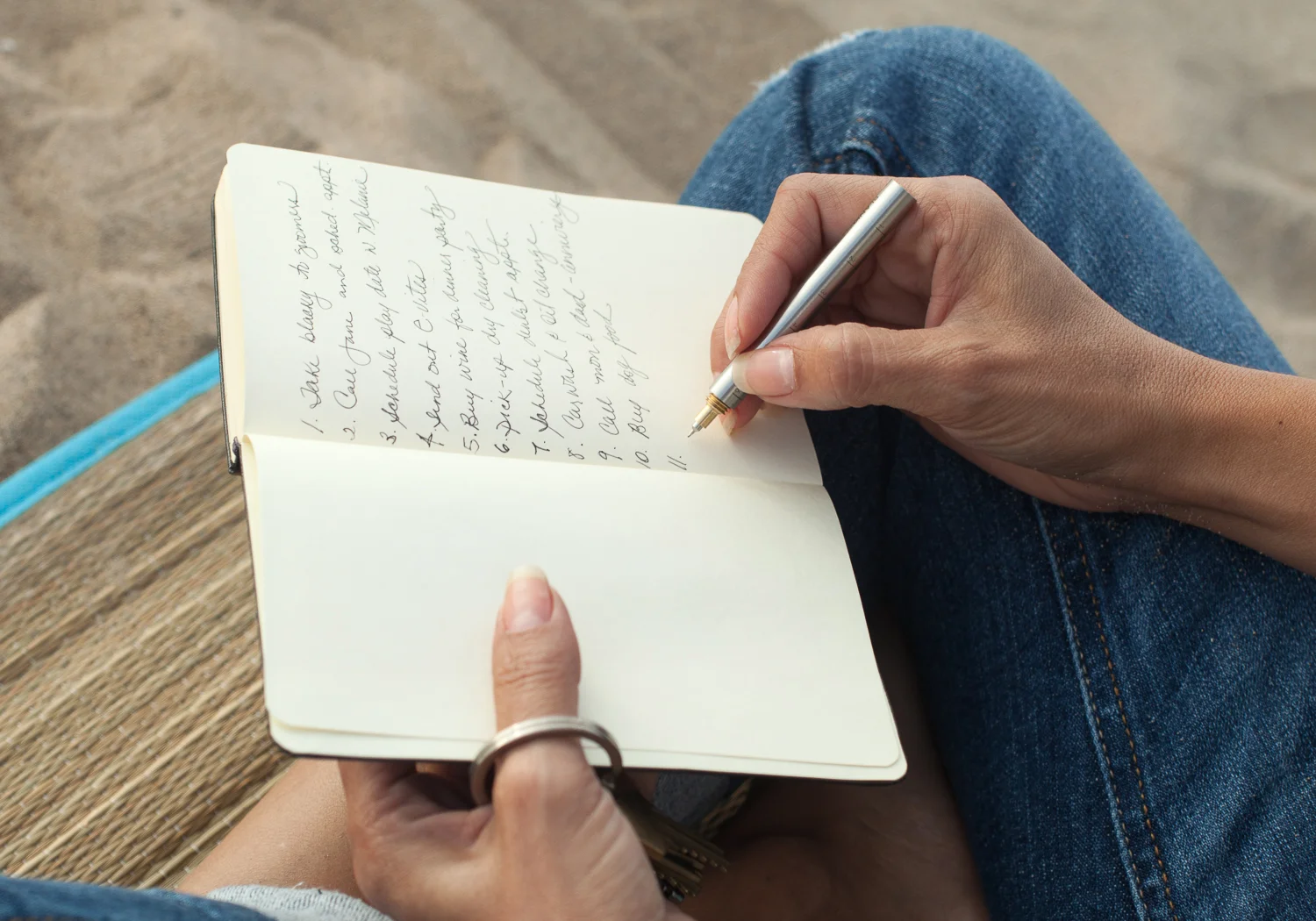 EDC Ink at the beach - making a to-do list