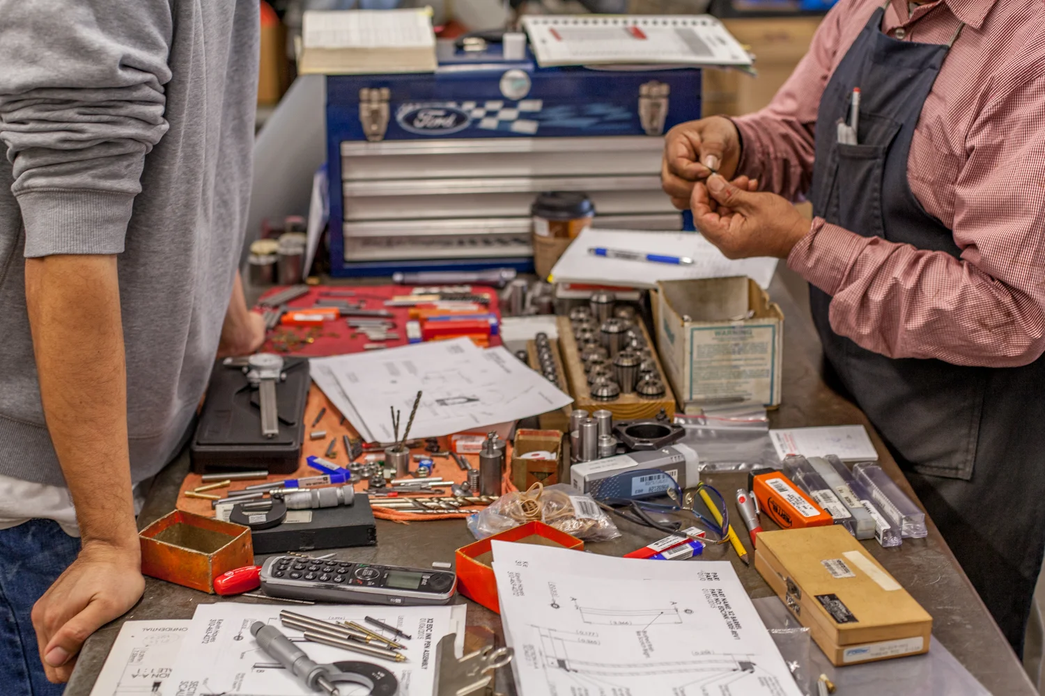Production at the machine shop for the EDC Ink pens.