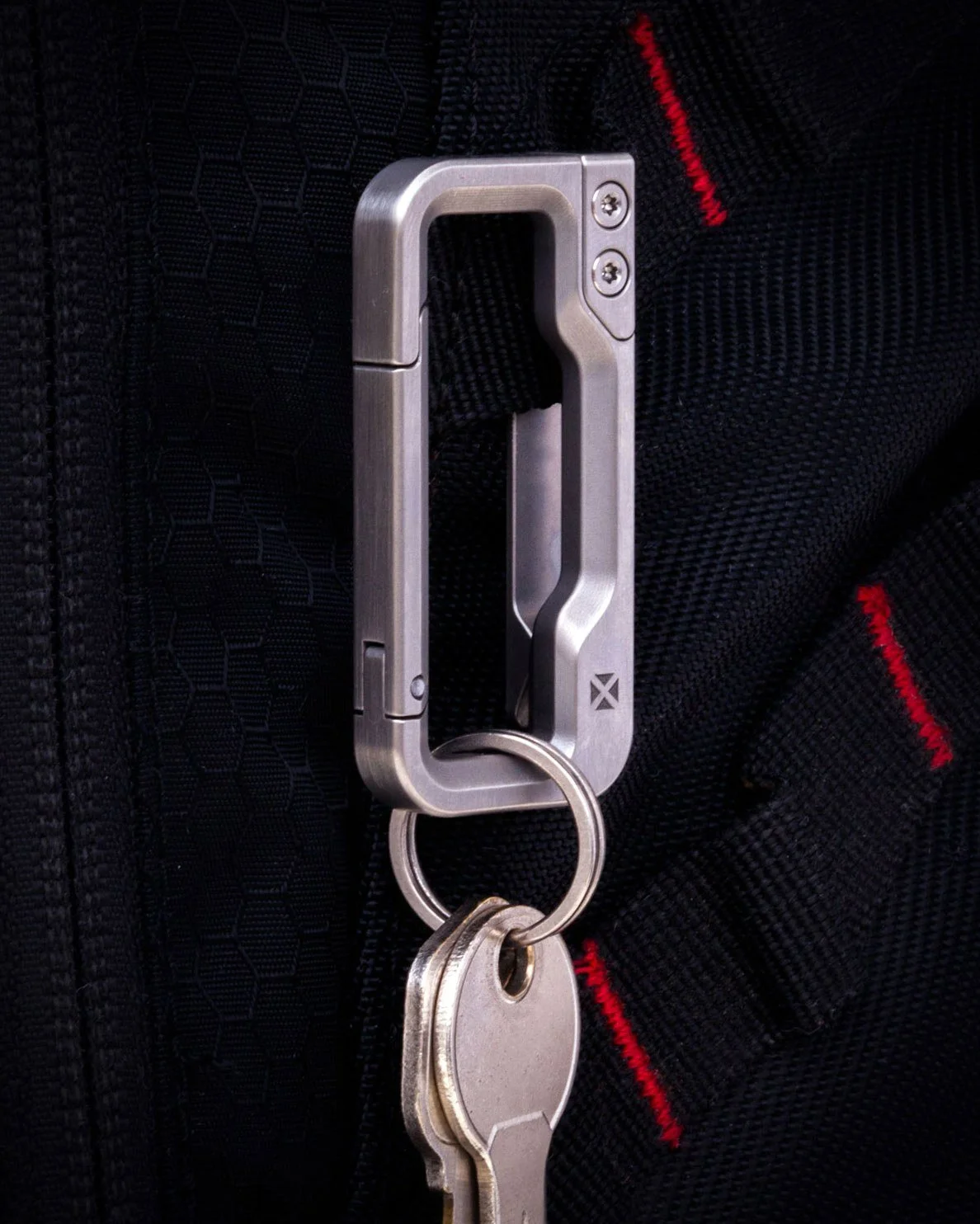 Machined from solid GR5 titanium. One-hand operation. No-snag gate. Multiple carry options. Deep-carry clip that mounts inboard or outboard.

HyperLink MICRO&trade; &mdash; smaller frame, same gate opening as the original. Buy it for Life - Lifetime 