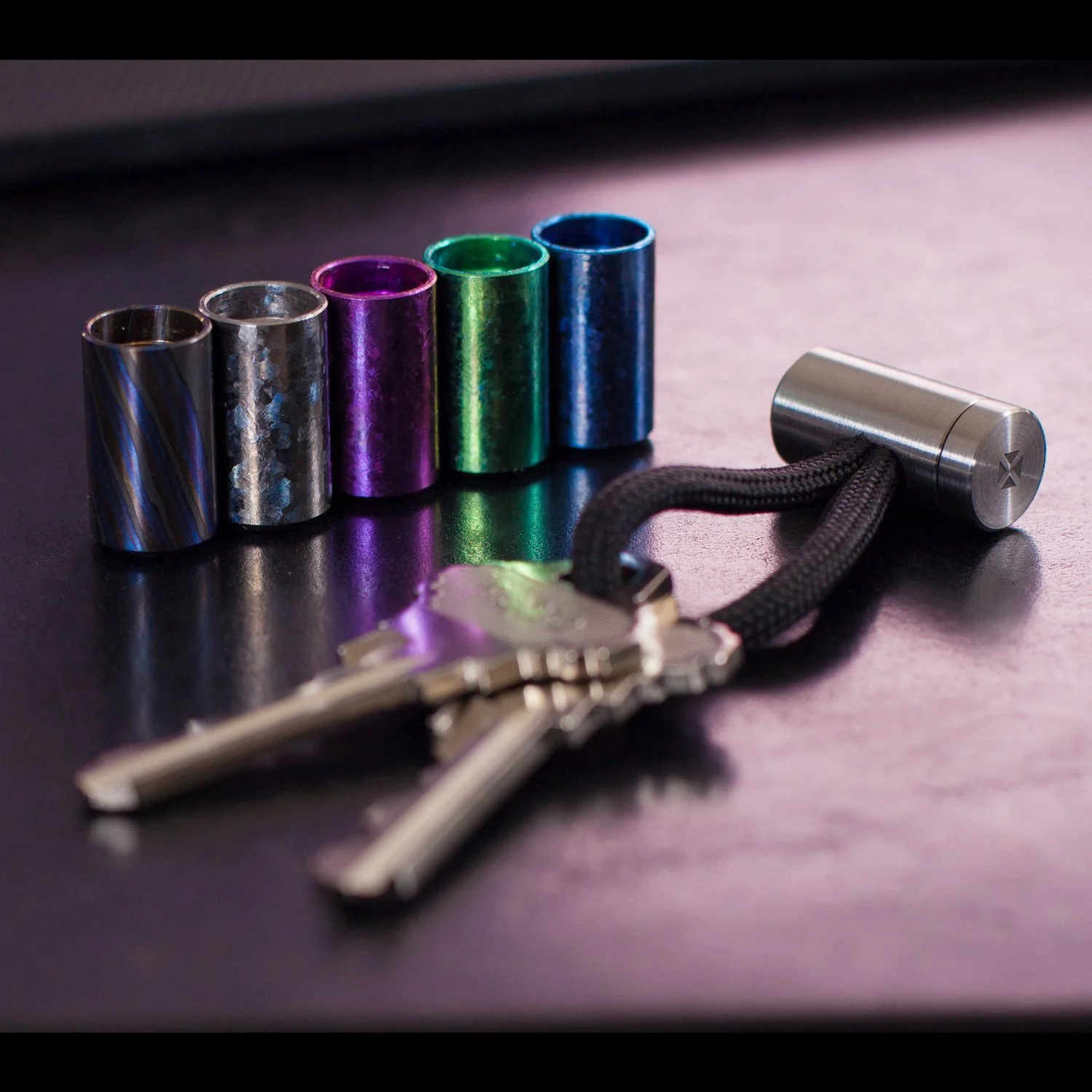CordLock Twist titanium paracord keychain