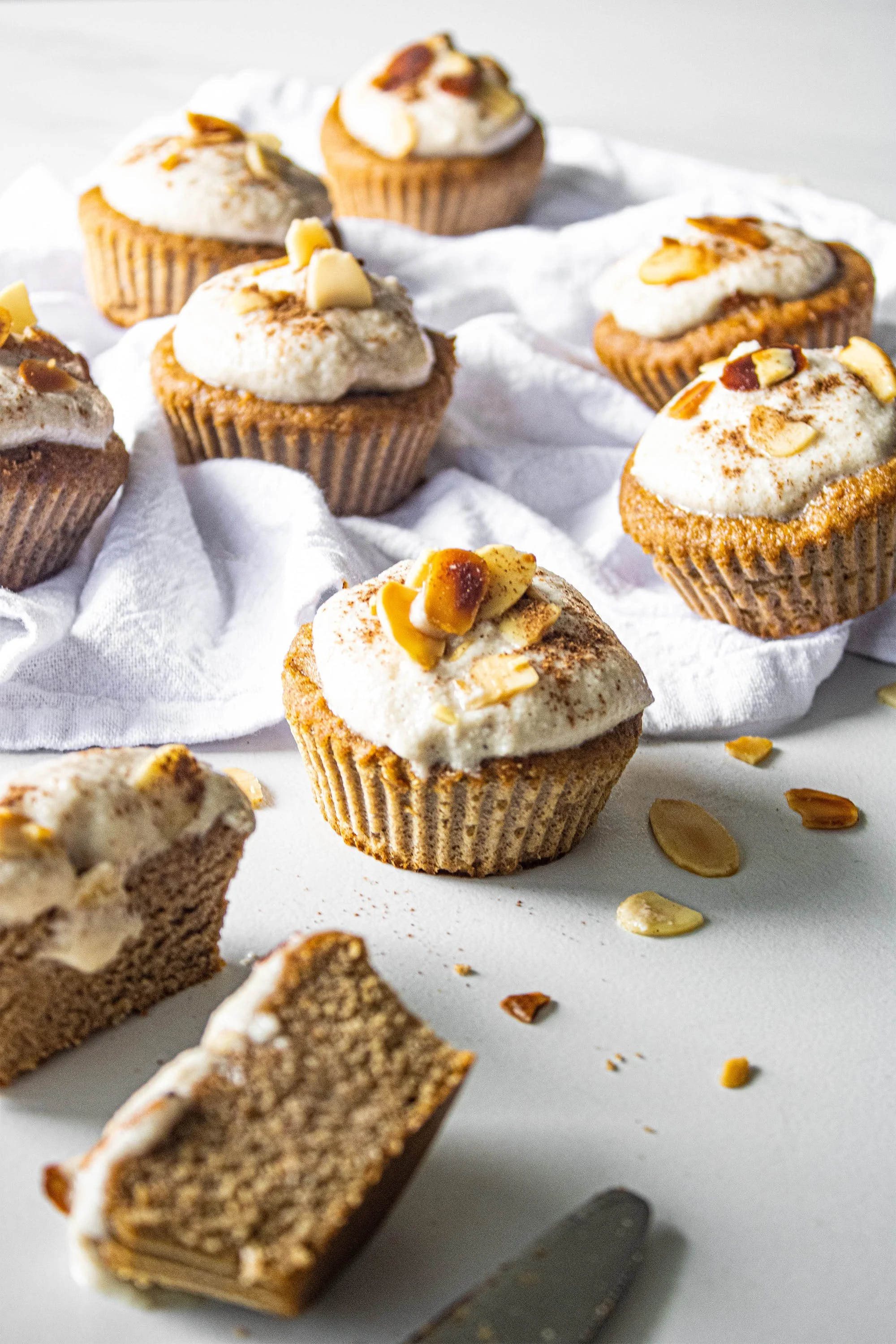 Spiced Sweet Potato Muffins with Vanilla Cream