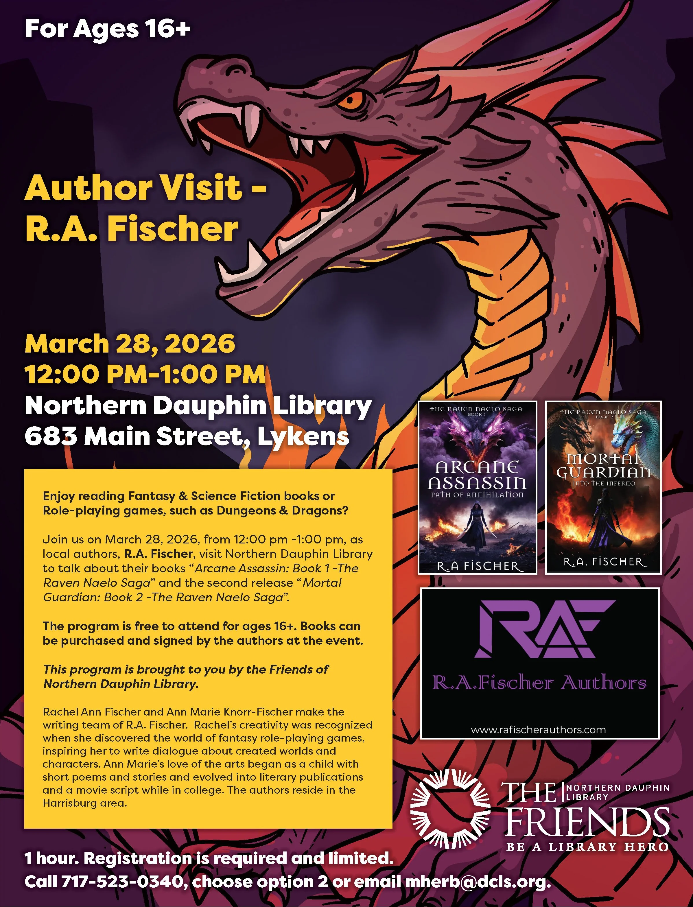 Author Visit Poster for Northern Dauphin Library
