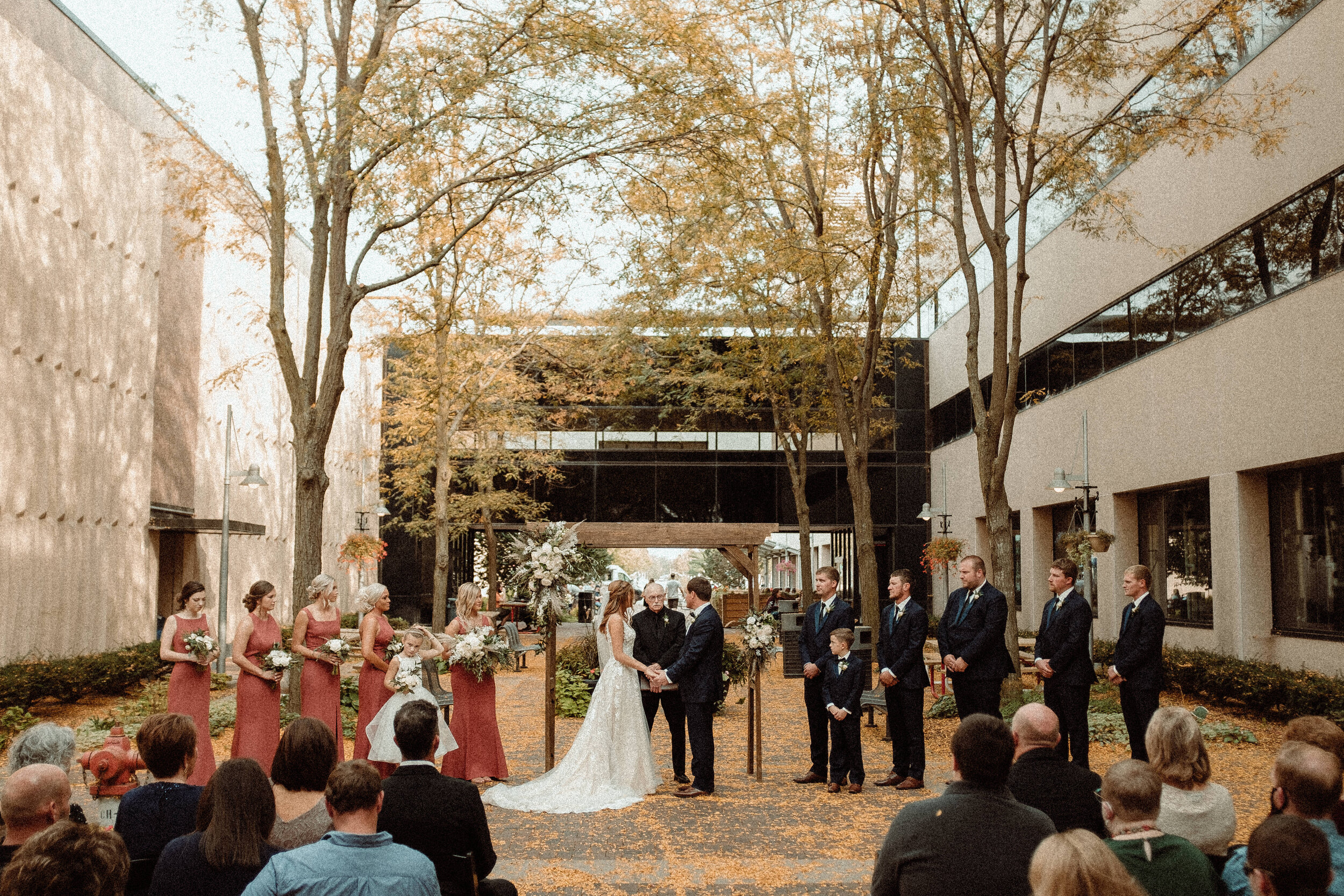 outdoor wedding ceremony Maytag event complex fall 