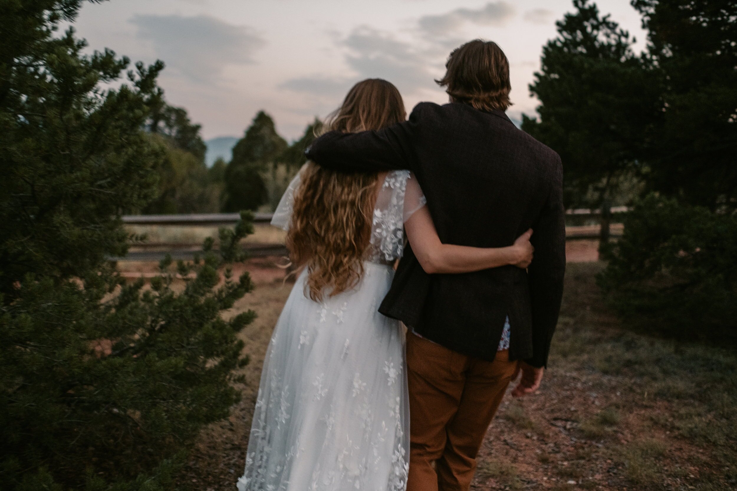 garden of the gods at sunset for engagement photos