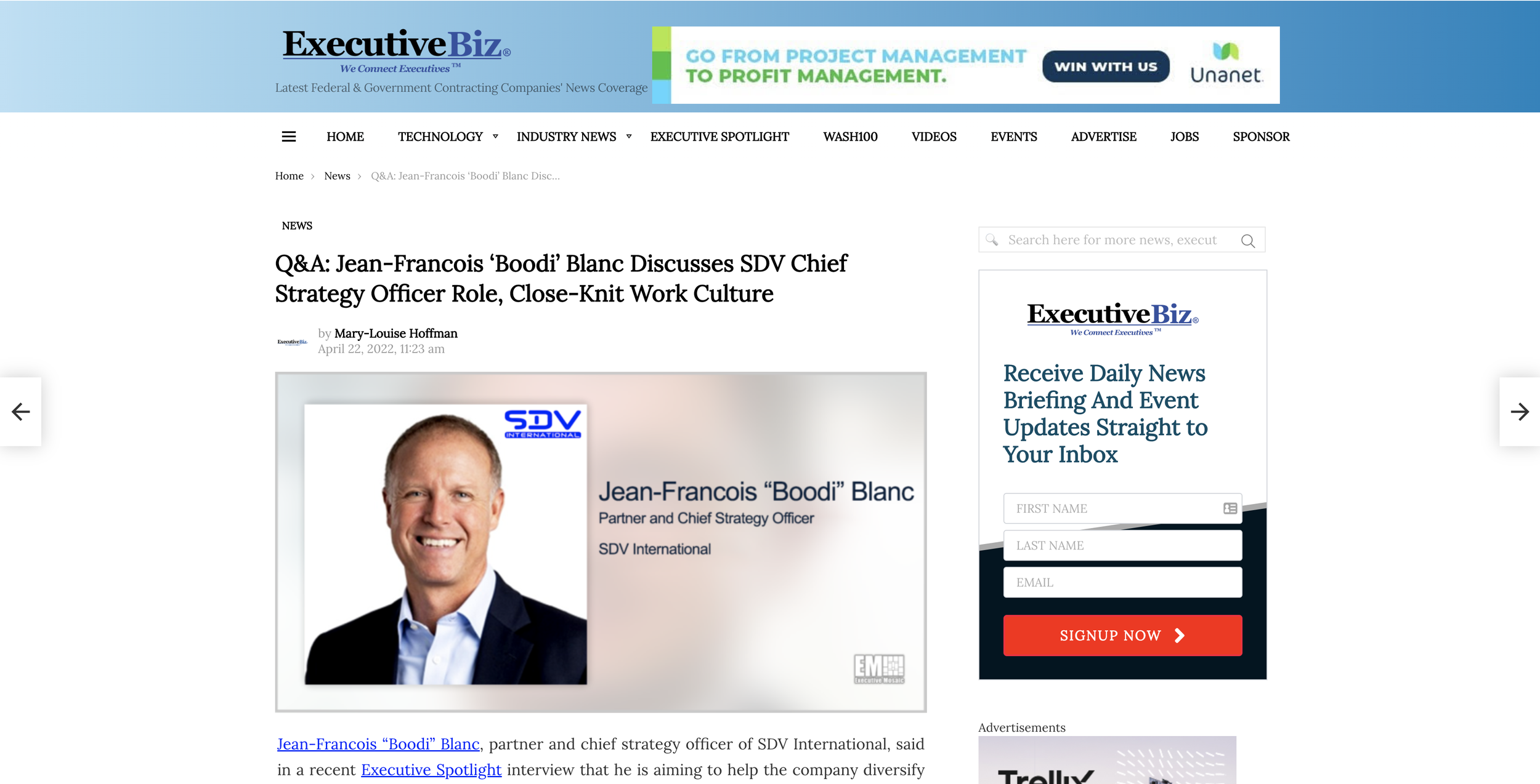 Q&amp;A: Jean-Francois ‘Boodi’ Blanc Discusses SDV Chief Strategy Officer Role, Close-Knit Work Culture