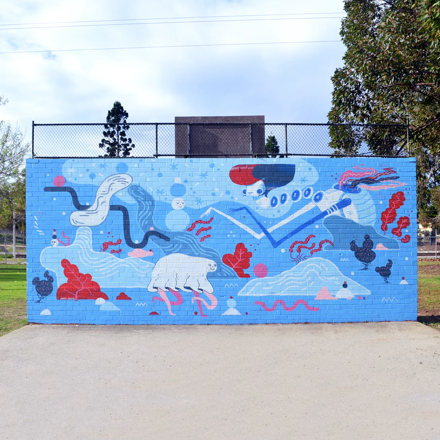 Collaboration with James Cooper. John Bissett Reserve, Victoria Park. Commissioned by Town of Victoria Park.