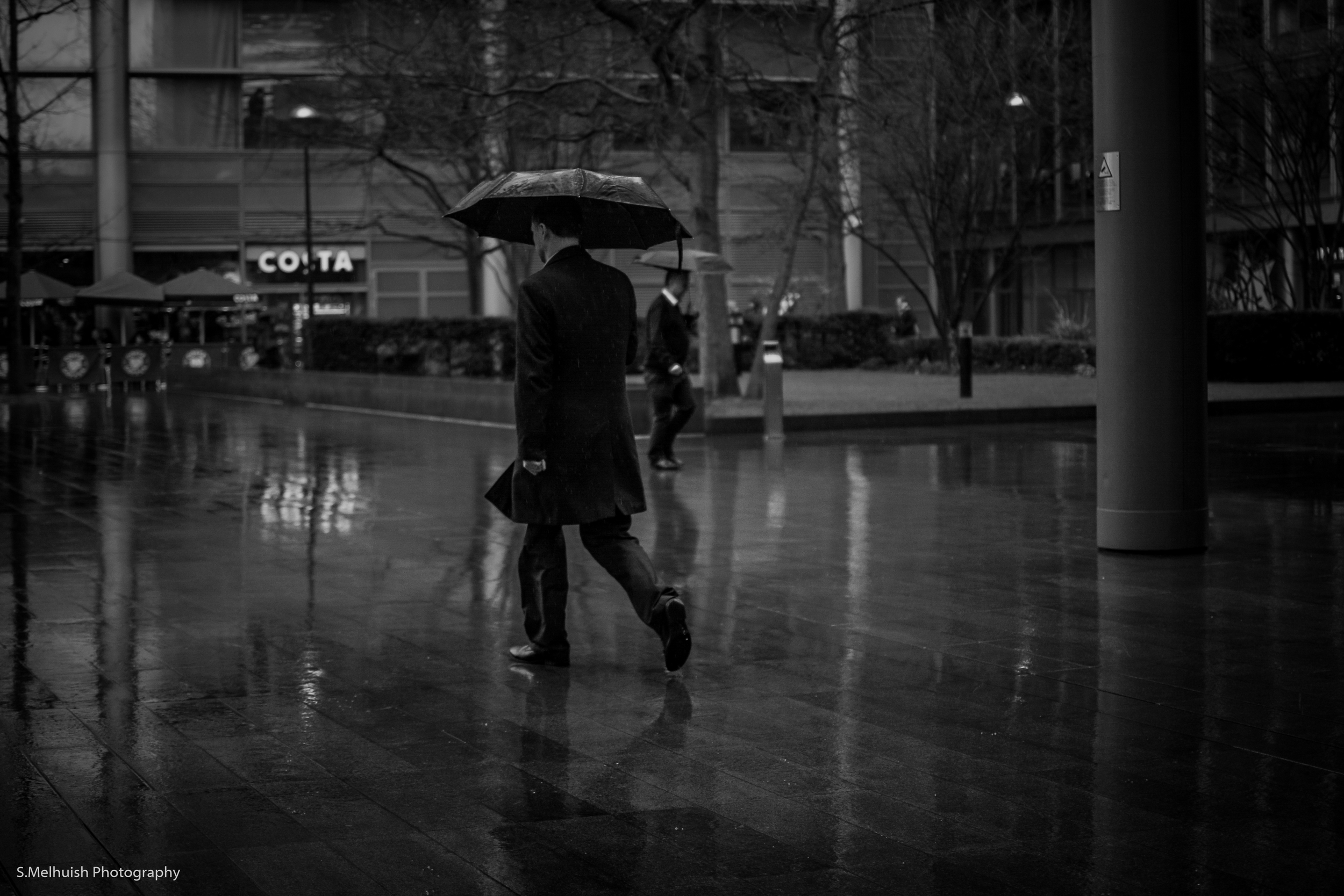 rainy walk to work
