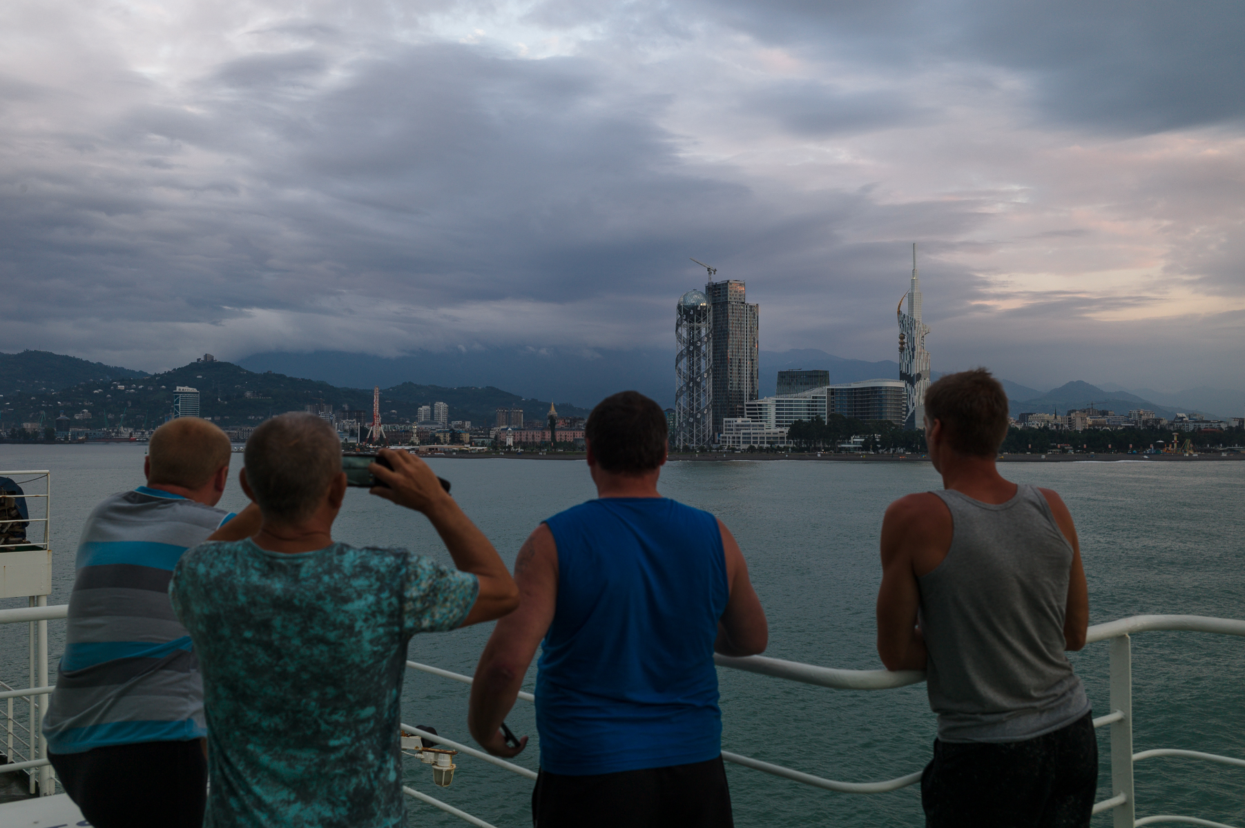 Truckers on the ferry.
