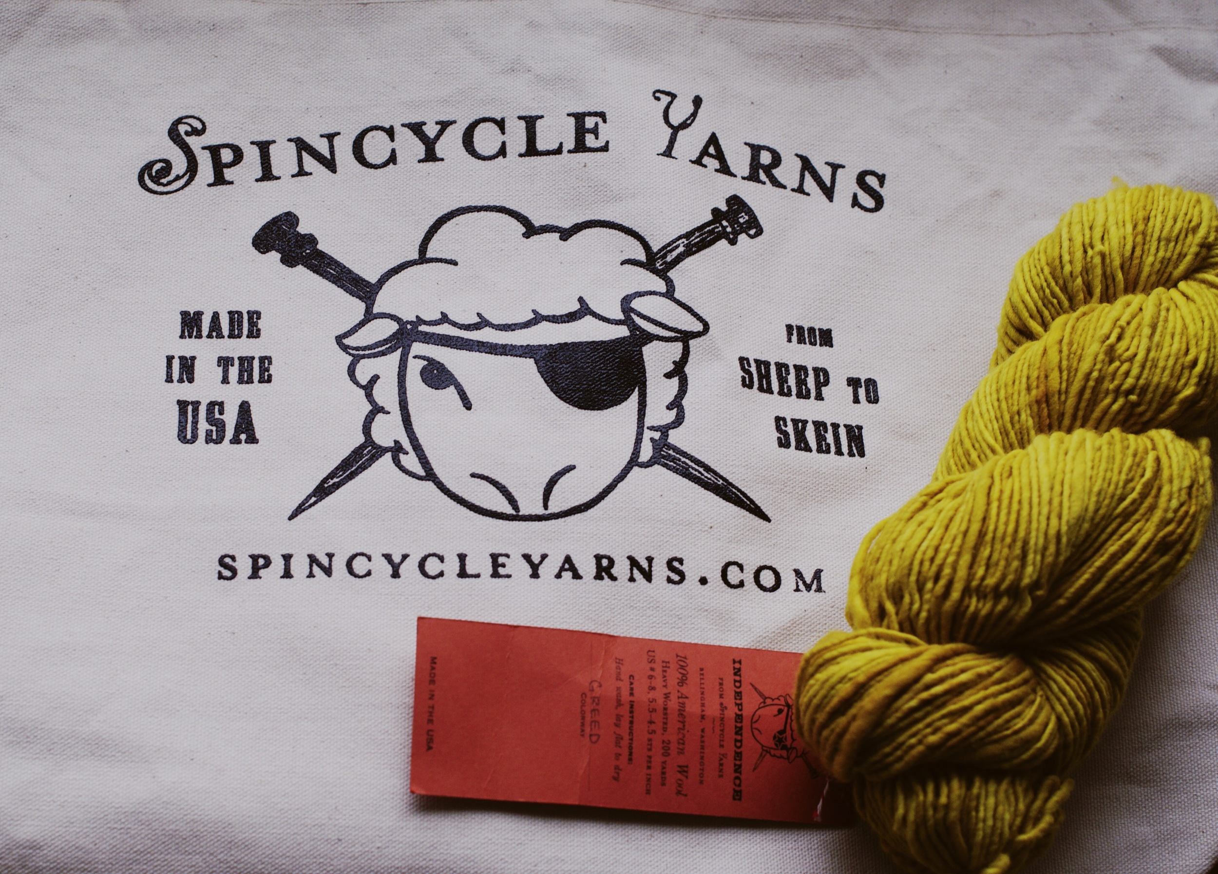 I was also hugely drawn to yellows this weekend - can you tell I have spring fever? This colorway from Spincycle is called Greed - and I love it!