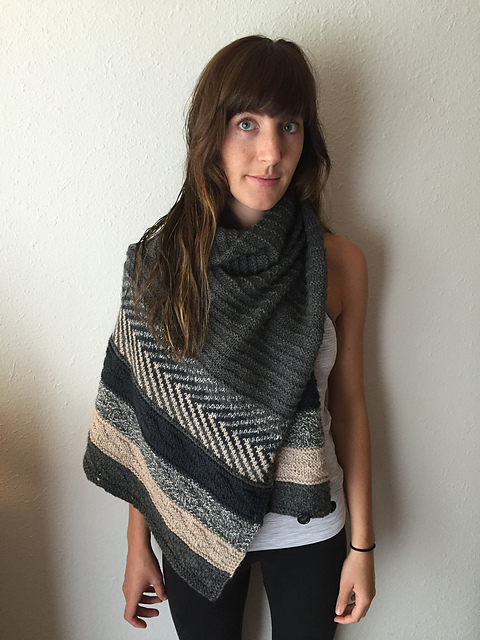 Brittany's beautiful neutral and marled Om shawl!