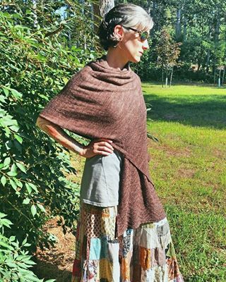 Beautiful Yoga shawl by ARockandaTree using yarn she dyed herself!