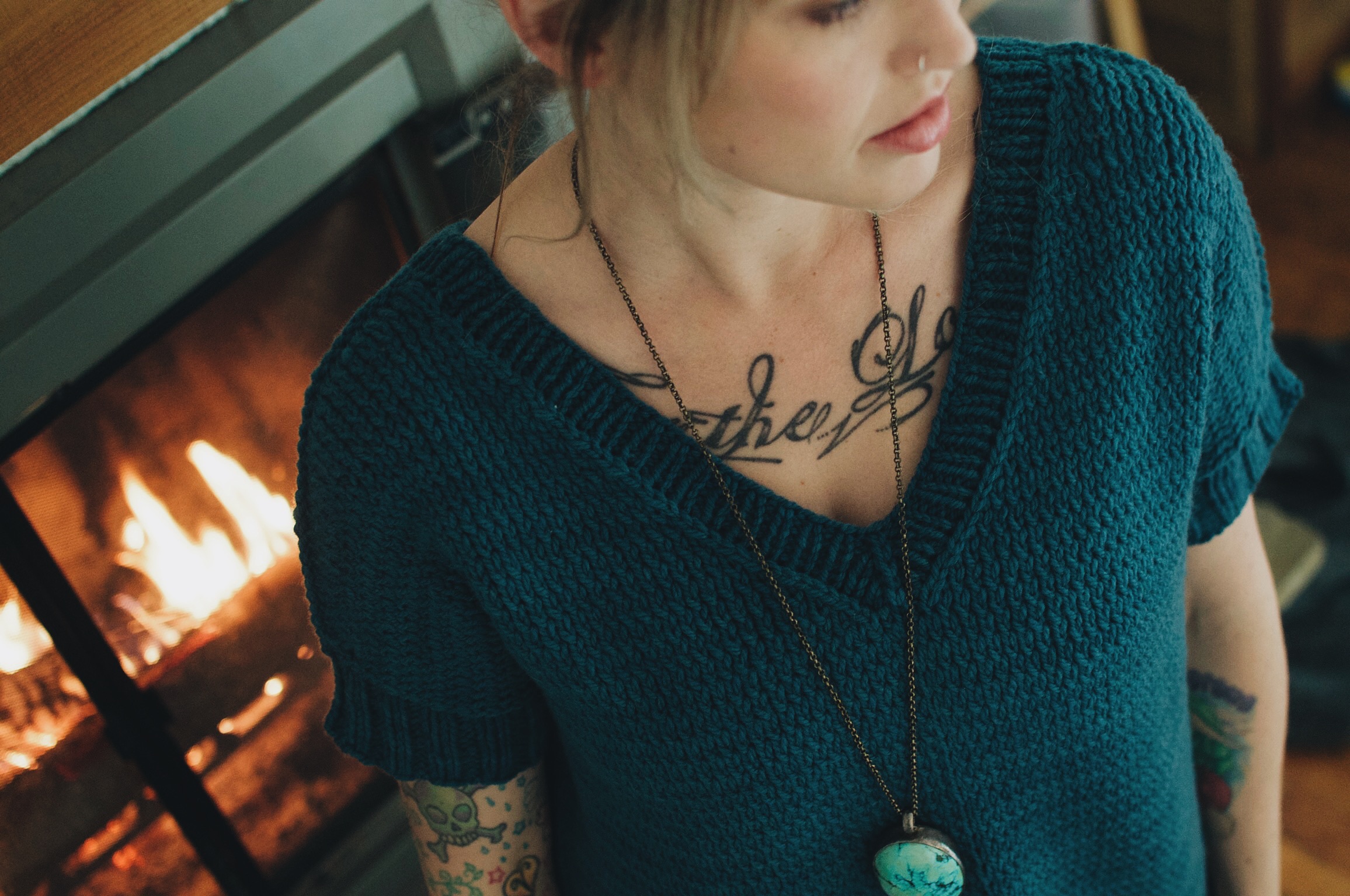 The Mae Pullover knit up in YOTH Father