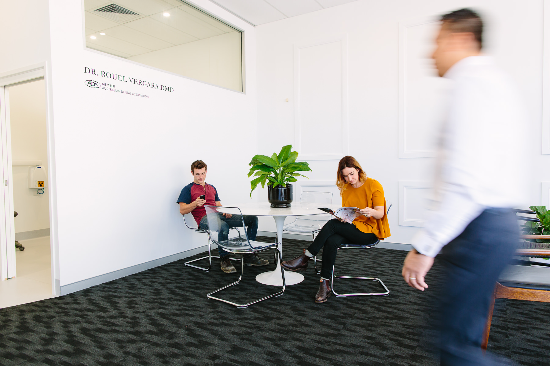 Patients at waiting area of a dentist in Erina, Central Coast