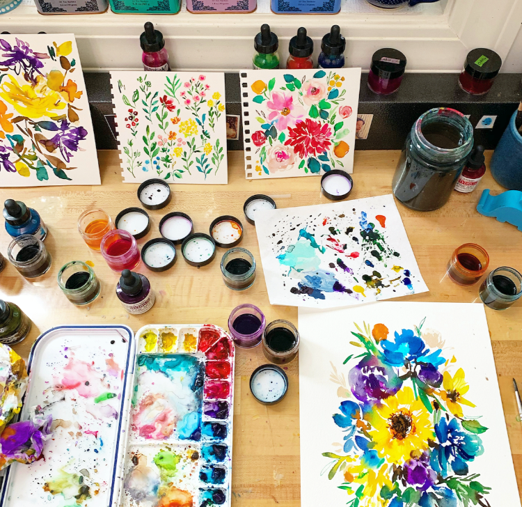 Atelier Arlenes - Loose Watercolor Floral Painting