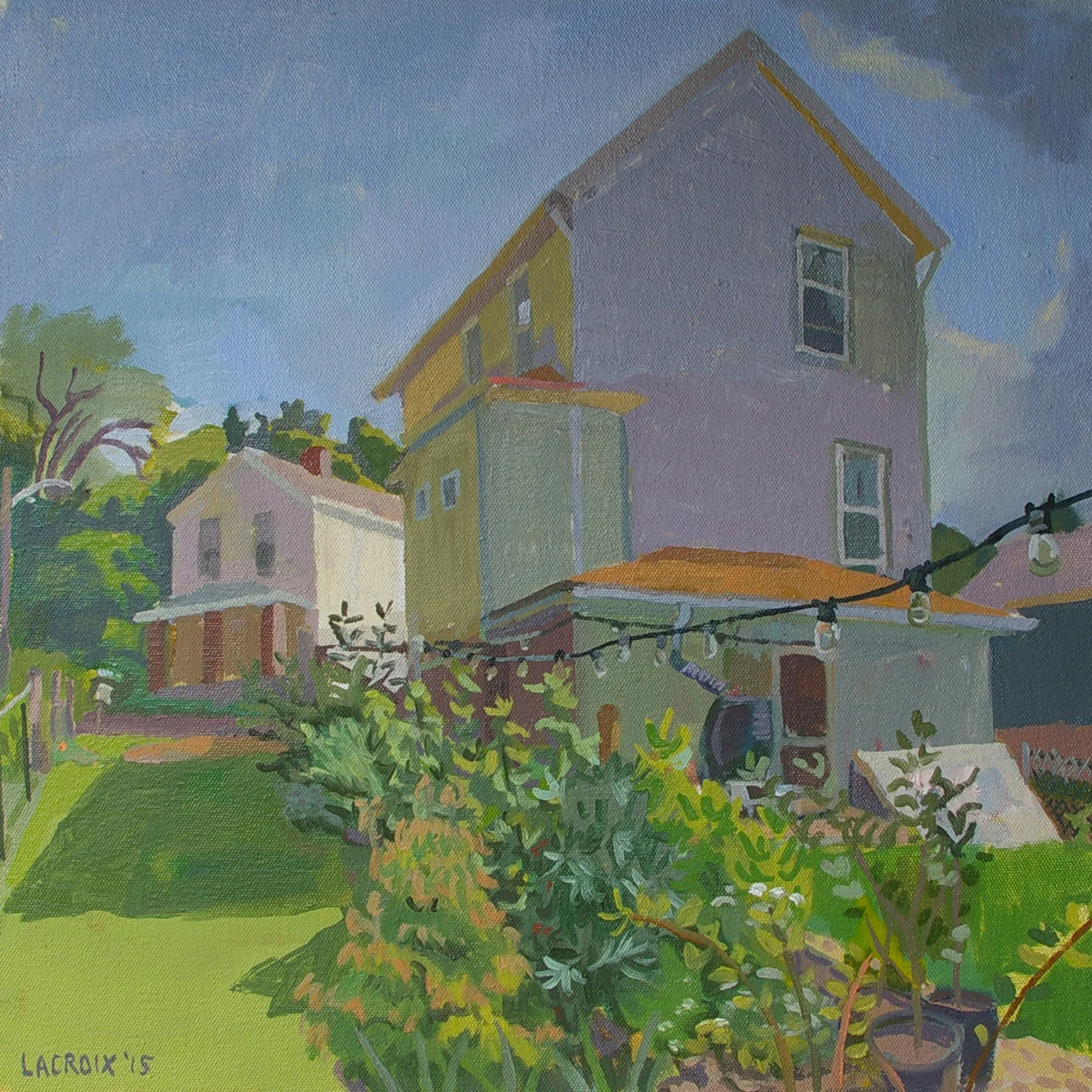    Back of House,&nbsp;  2015.  Oil on canvas, 16 x 16 inches. 
