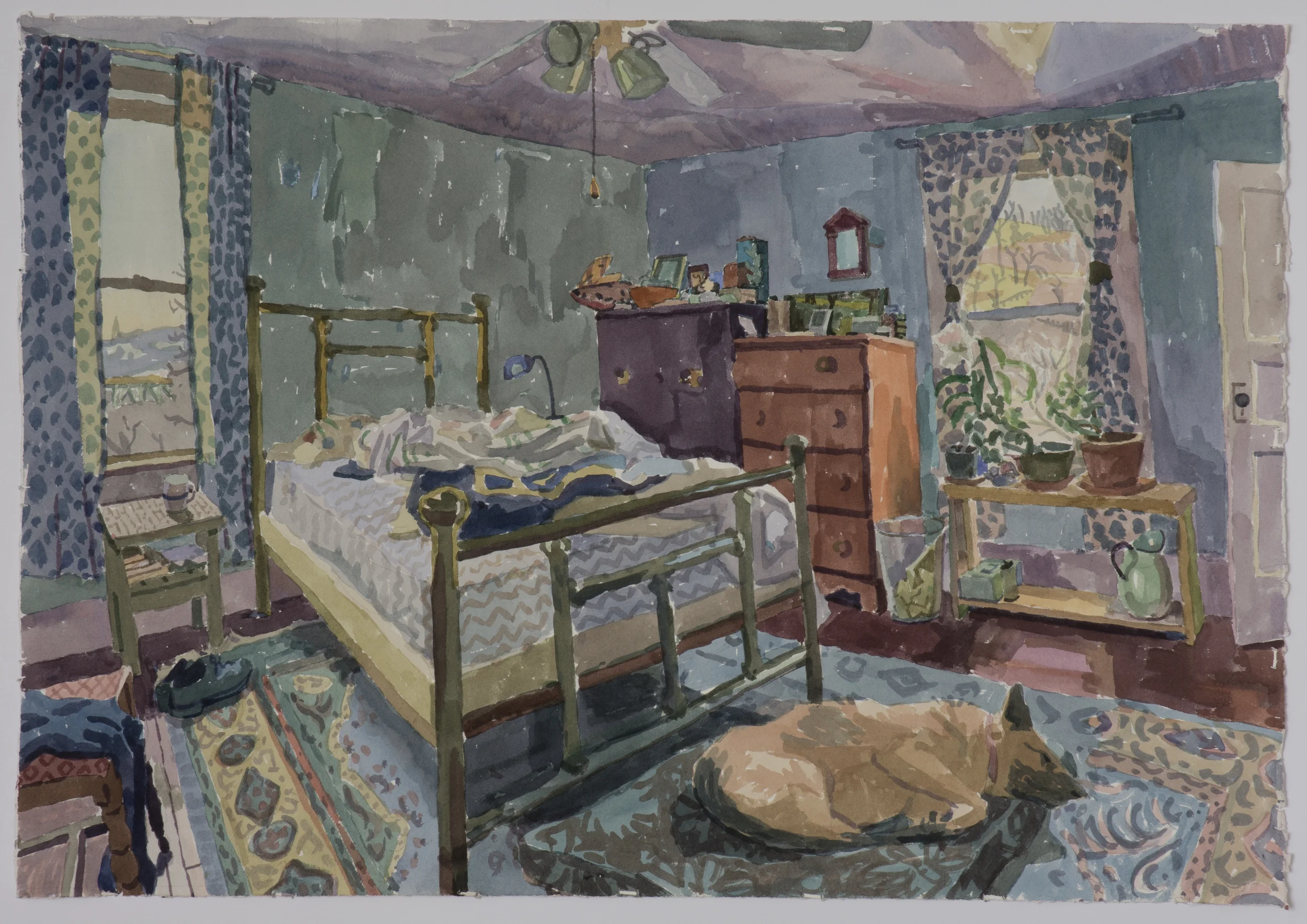    Winter Bedroom  , 2016.  Watercolor, 18 1/4 x 26 1/4 inches. 