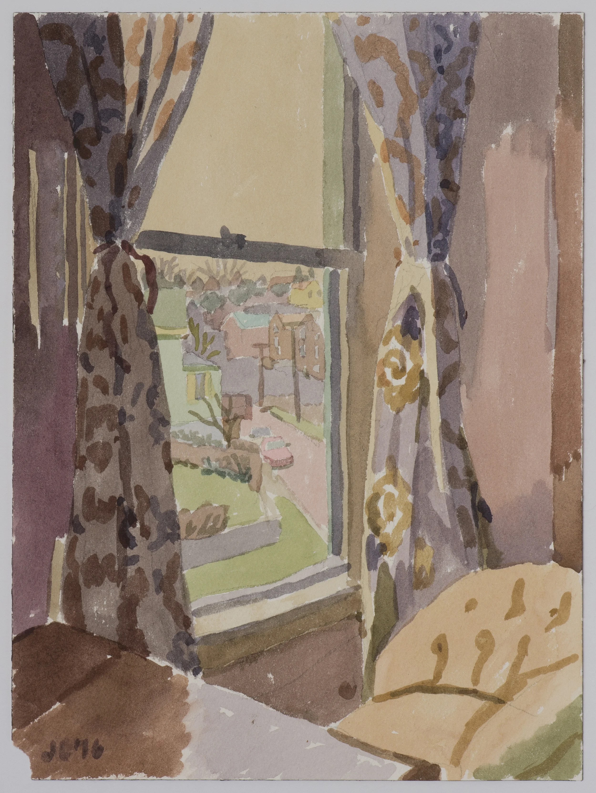    Guest Room Curtains  , 2016.  Watercolor, 12 x 9 inches. 