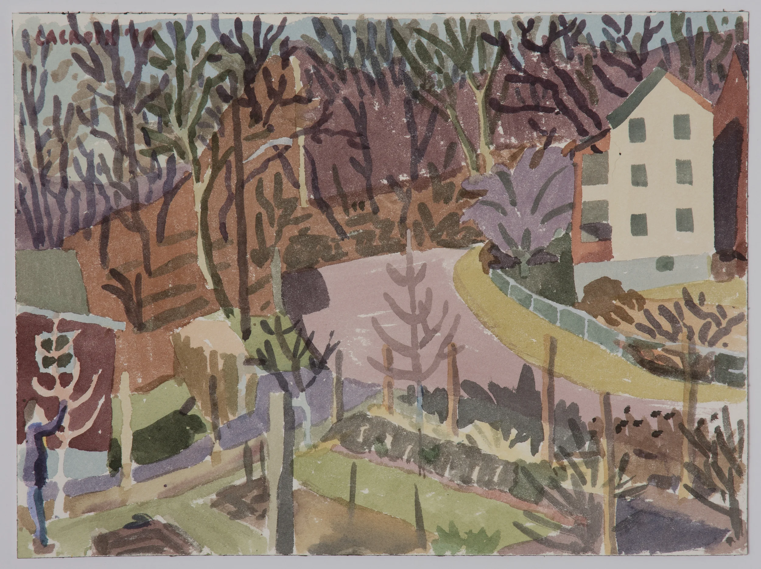    Tree Pruning  , 2016.  Watercolor, 9 x 12 inches. 