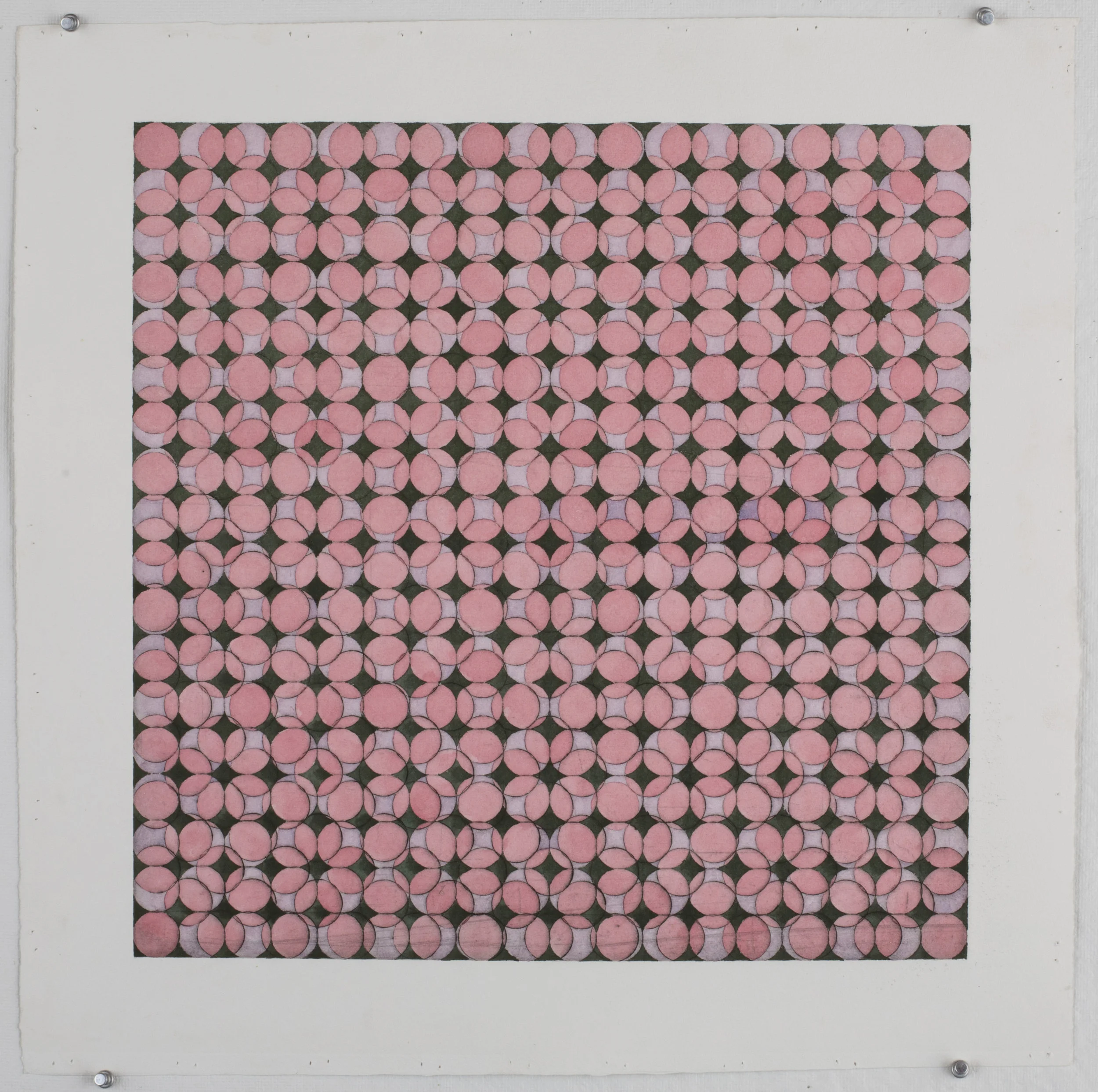   Secret Code , 2017.  22 1/2 x 22 1/2 inches, hand colored drypoint 